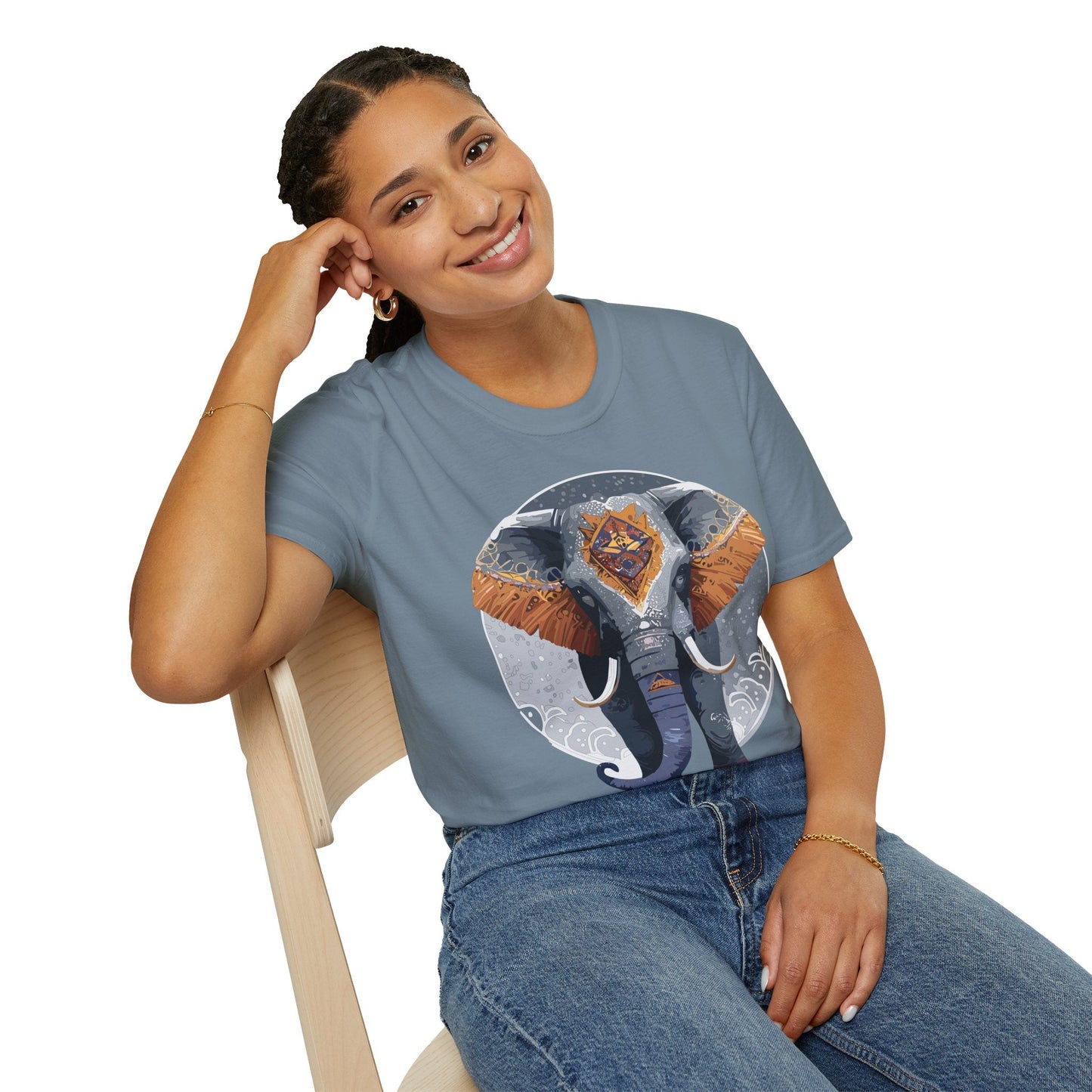 Elephant T Shirt Unisex Short Sleeve Tee SoftStyle Gildan 64000 One Hundred Percent Cotton