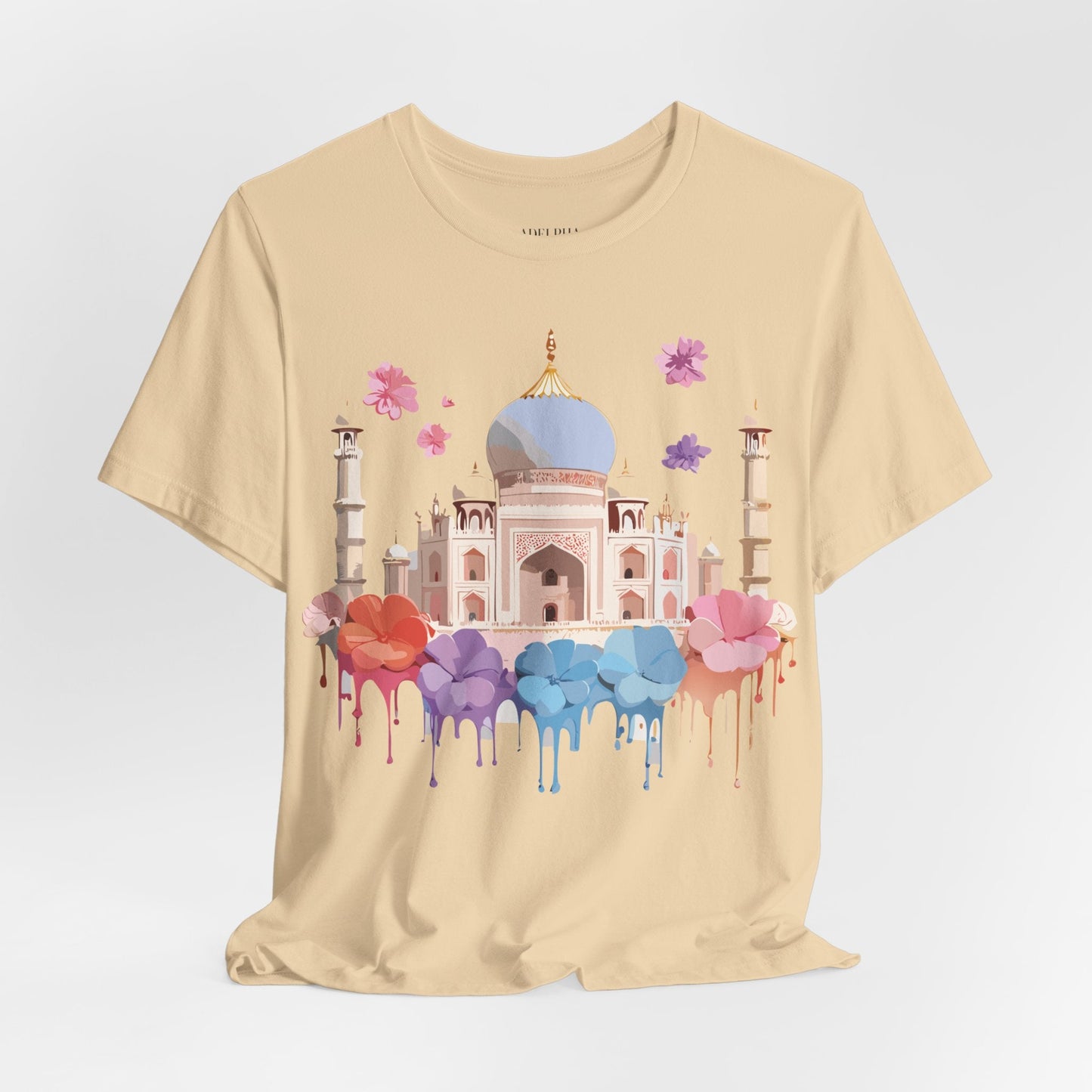 Taj Mahal Graphic Tee Unisex Short Sleeve Shirt By Adelpha With Vintage Inspired Artwork