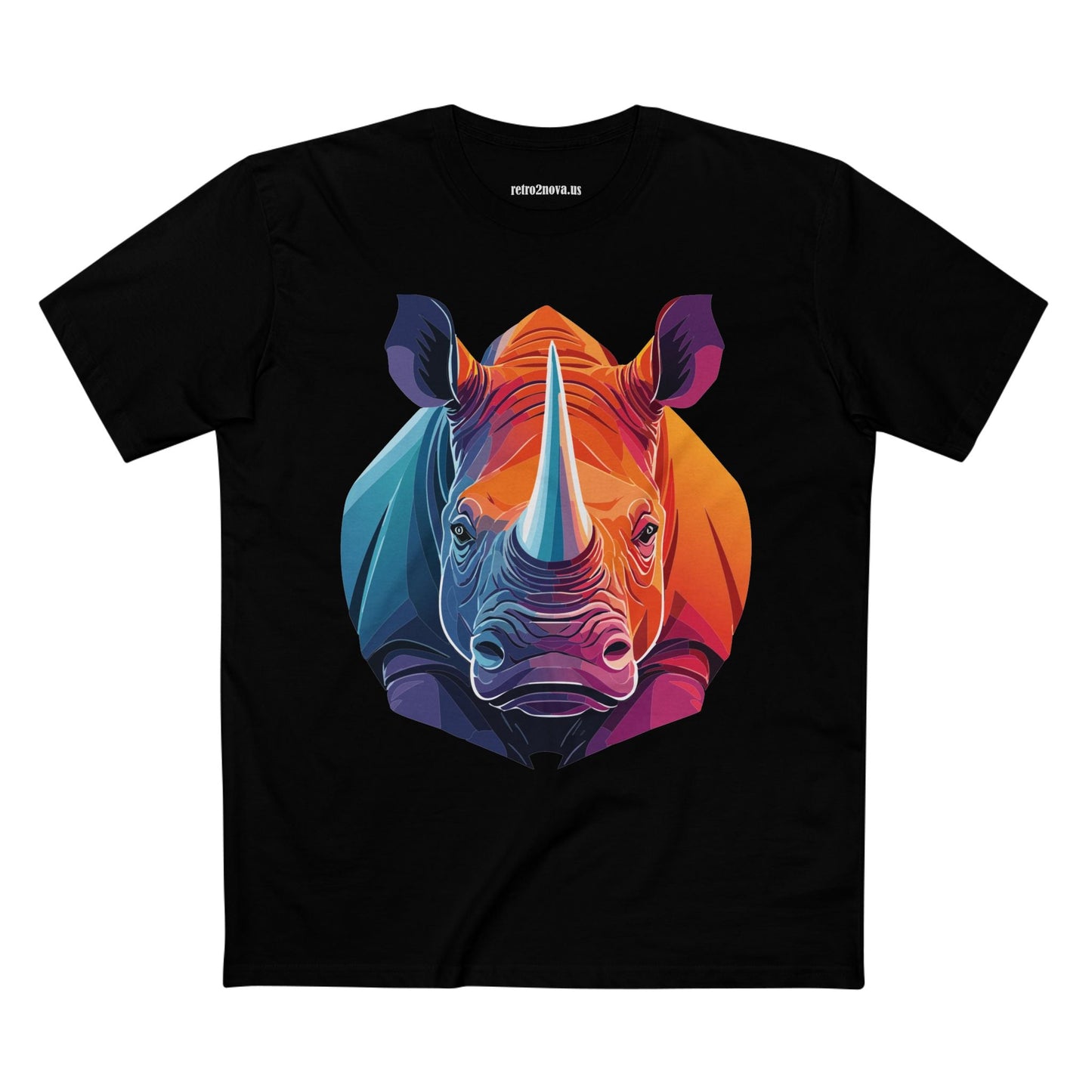 Rhino Animals Shirt Unisex Premium Cotton Tee With Original Art Design From Retro2Nova Art Collection