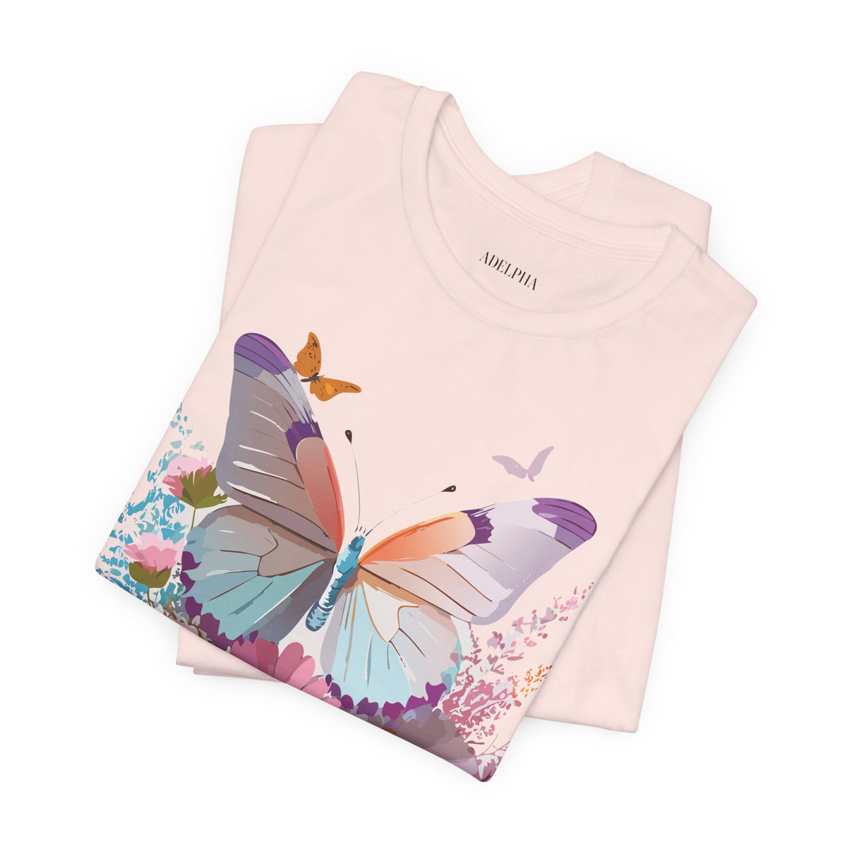 Butterfly Graphic Unisex Cotton Bella+Canvas Tee with Art Design n23