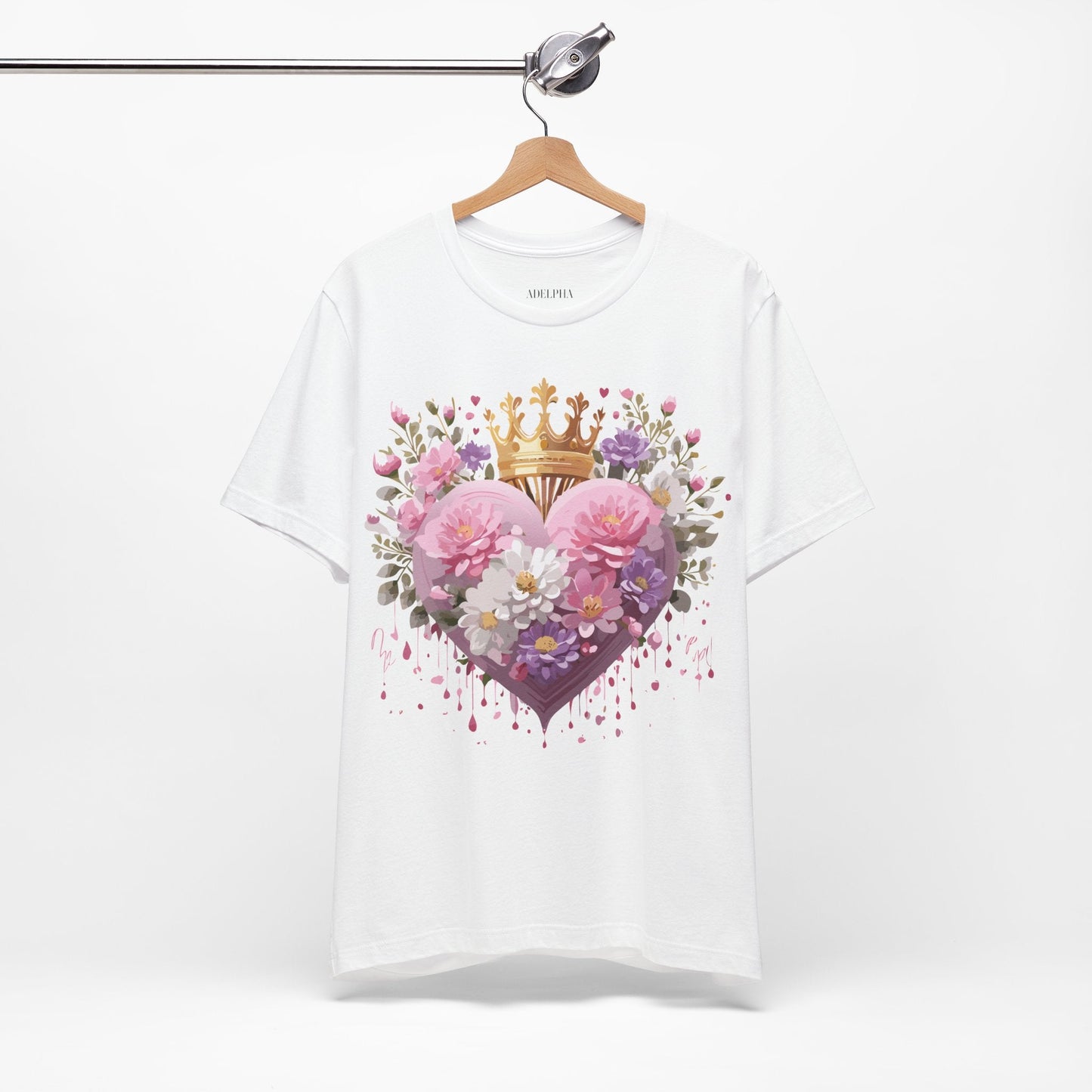 Valentine Day Graphic Unisex 100 Cotton Vintage Artwork with Love and Flower Design Tee 2