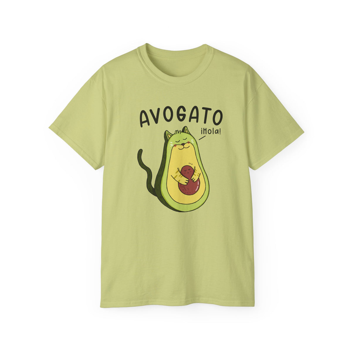 Avogato Avocado Cat Tee | Cute Avocado Cat Illustration