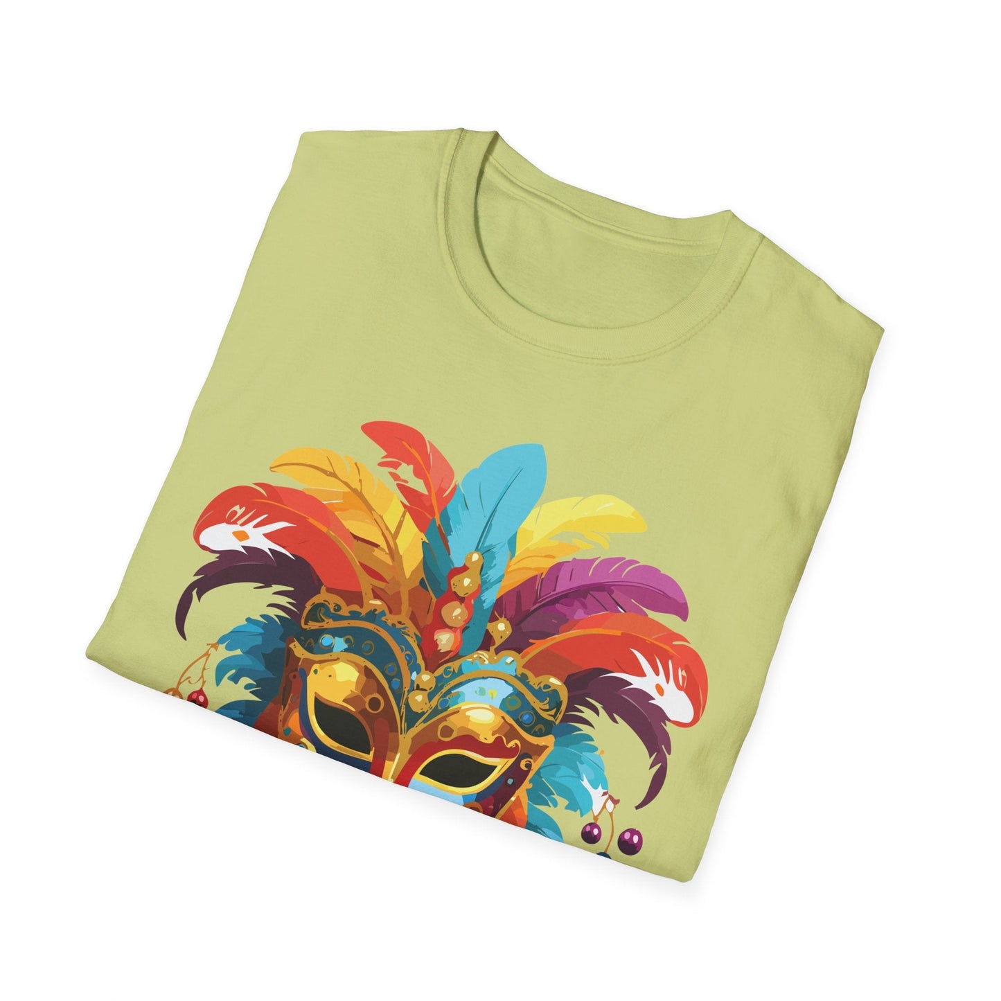 Mask Tee Shirt Unisex Masquerade Art Design Gildan Softstyle 64000 Short Sleeve Tee