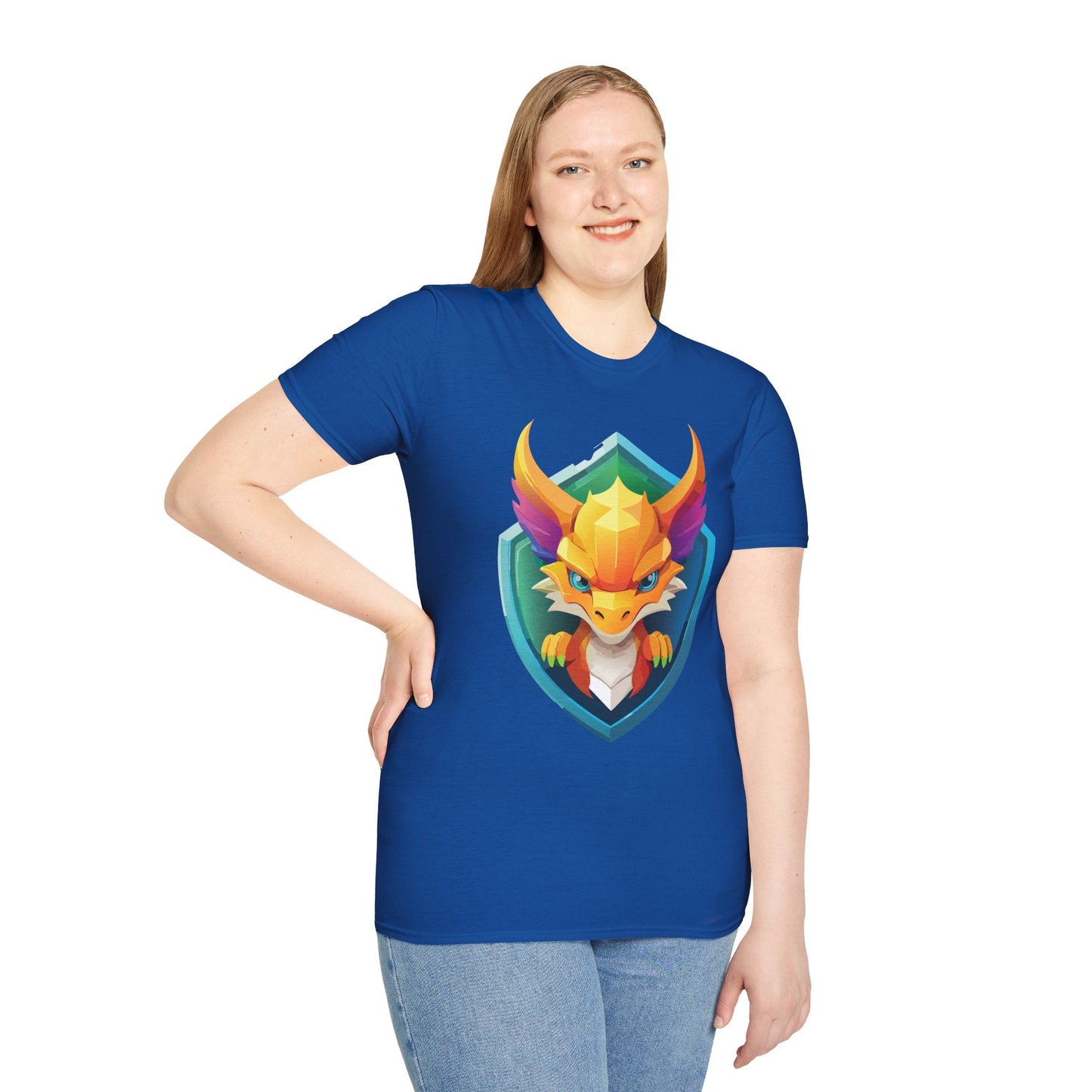 Dragon Graphic Unisex Cotton Softstyle Art Design Tee With Animals 11