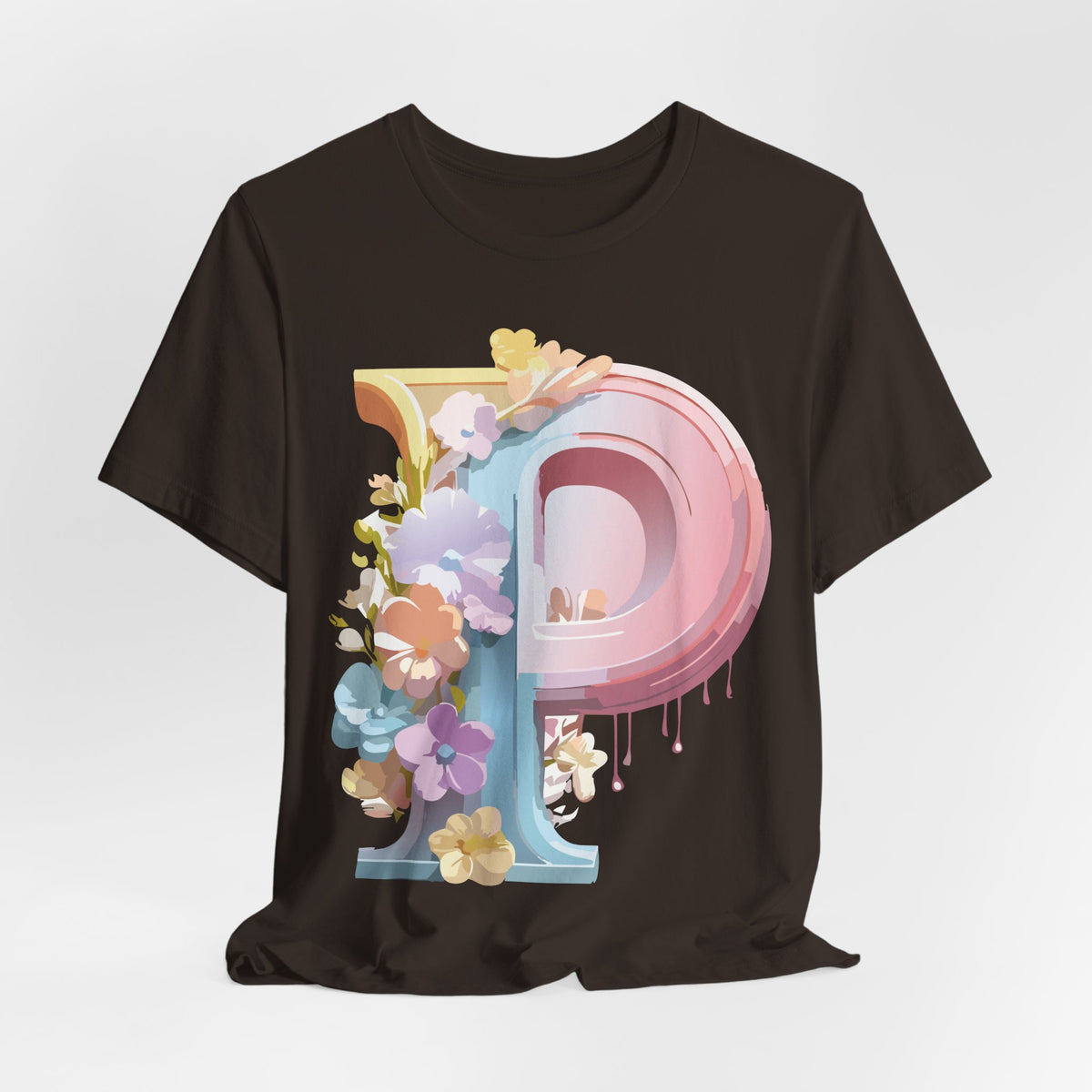 Letter P Graphic Unisex Cotton Bella+Canvas Tee with Art Letter Design