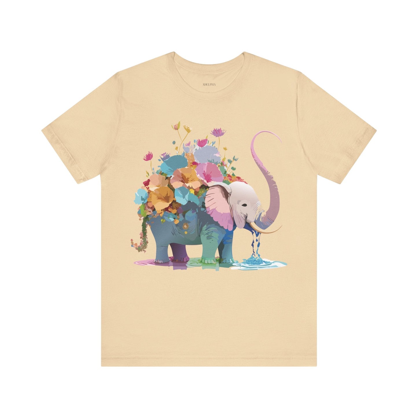 Adelpha Elephant Graphic Tee Unisex Short Sleeve Vintage Inspired Art Design Shirt