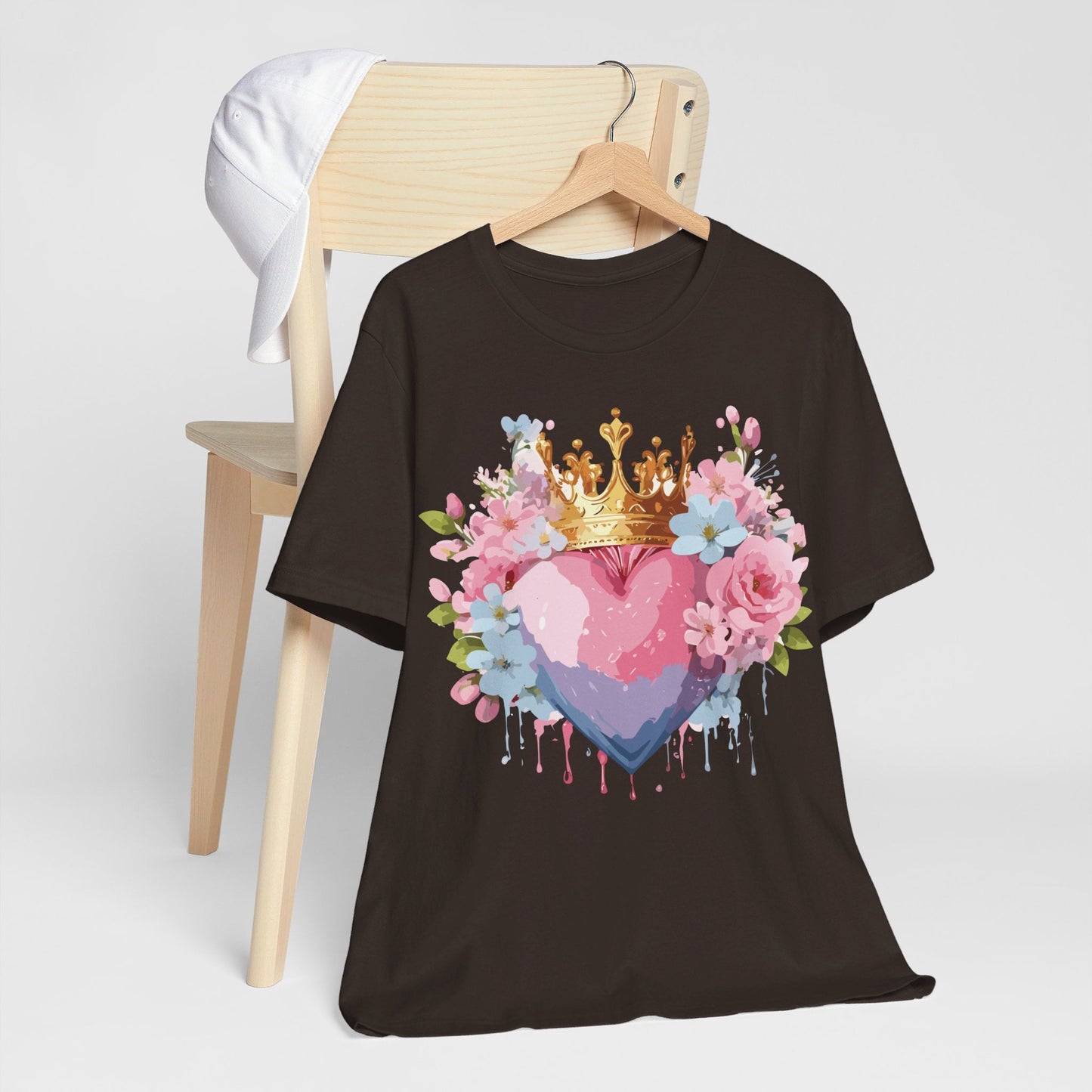 Valentine Day Graphic Unisex 100 Cotton Vintage Artwork with Love and Flower Design Tee 18