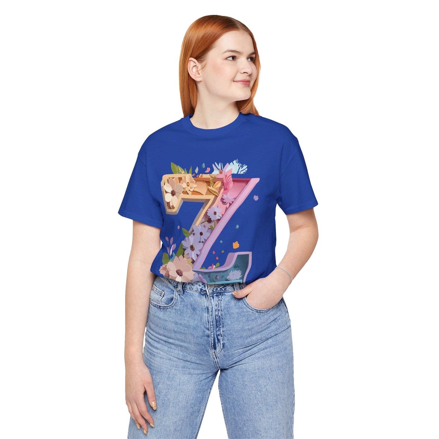 Letter Z Shirt Unisex Graphic Tee Adelpha Vintage Inspired Artwork Short Sleeve Jersey