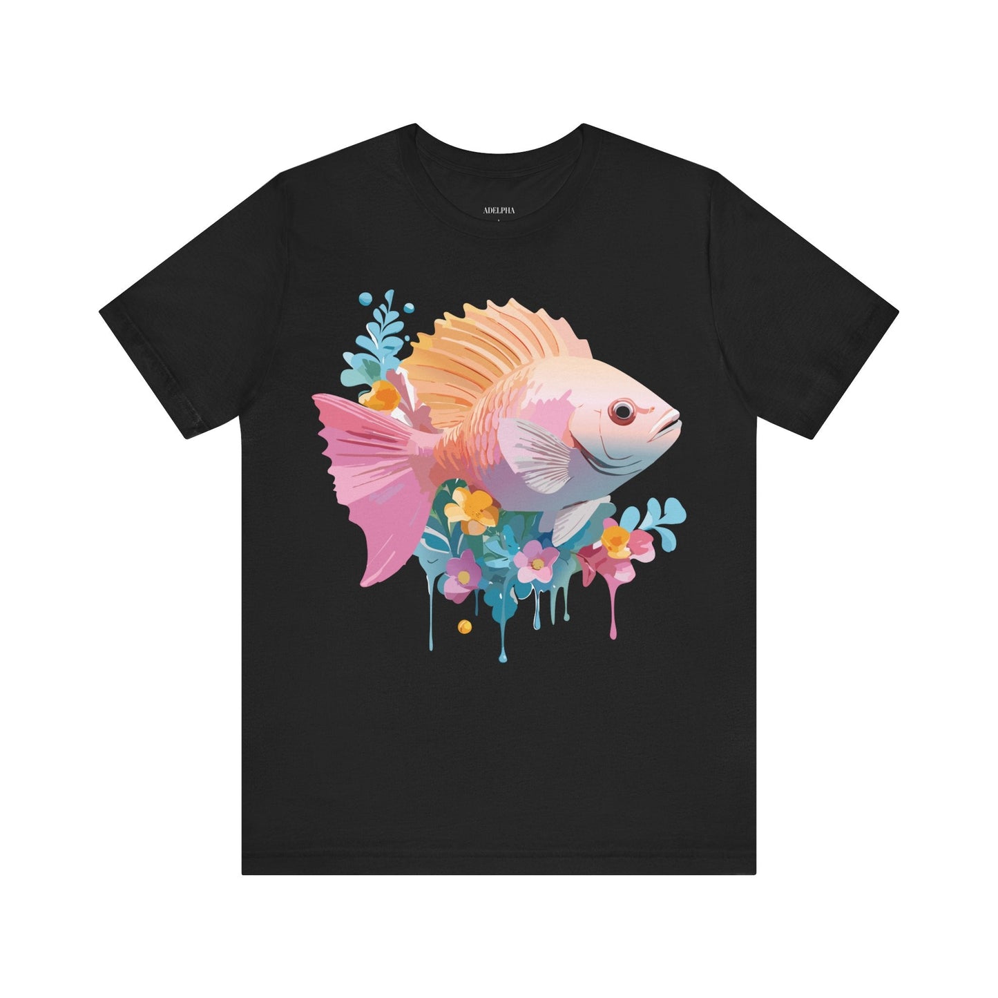 Adelpha Fish Graphic Tee Unisex Short Sleeve Shirt Vintage Inspired Art Design Collection