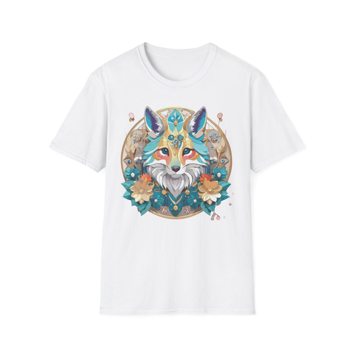 Boho Jewel Fox T-Shirt | Colorful Fox Face Graphic