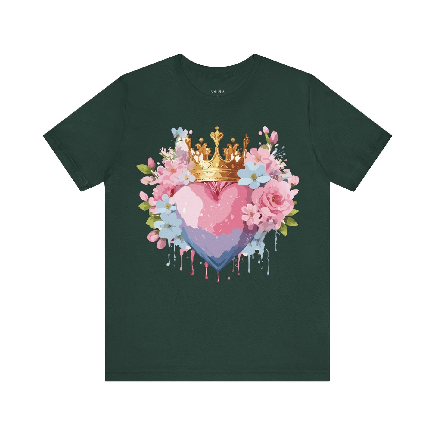 Valentine Day Graphic Unisex 100 Cotton Vintage Artwork with Love and Flower Design Tee 18