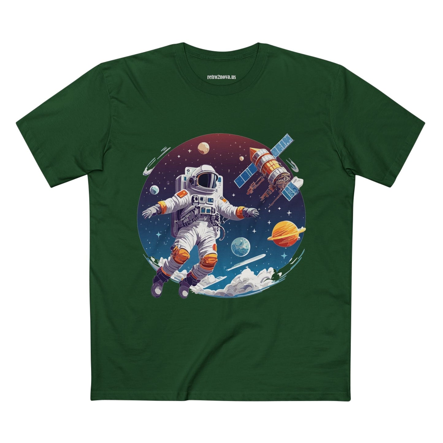 Cosmos Astronaut Shirt CS34 Unisex Premium Cotton Staple Tee With Original Art Design Retro2Nova