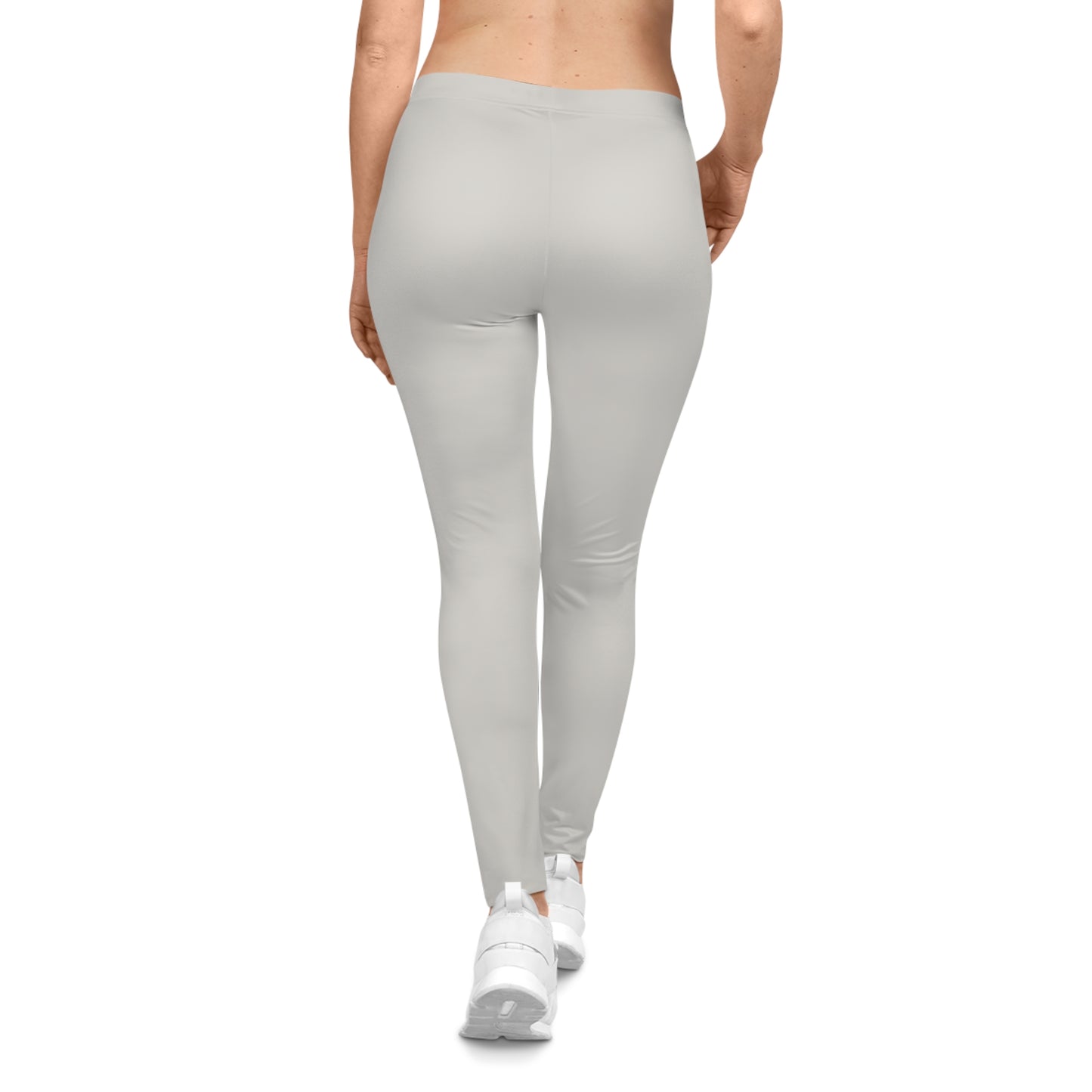 Dust Grey Color Women's Poly-Span Casual Leggings Print Everyday Activewear Pants