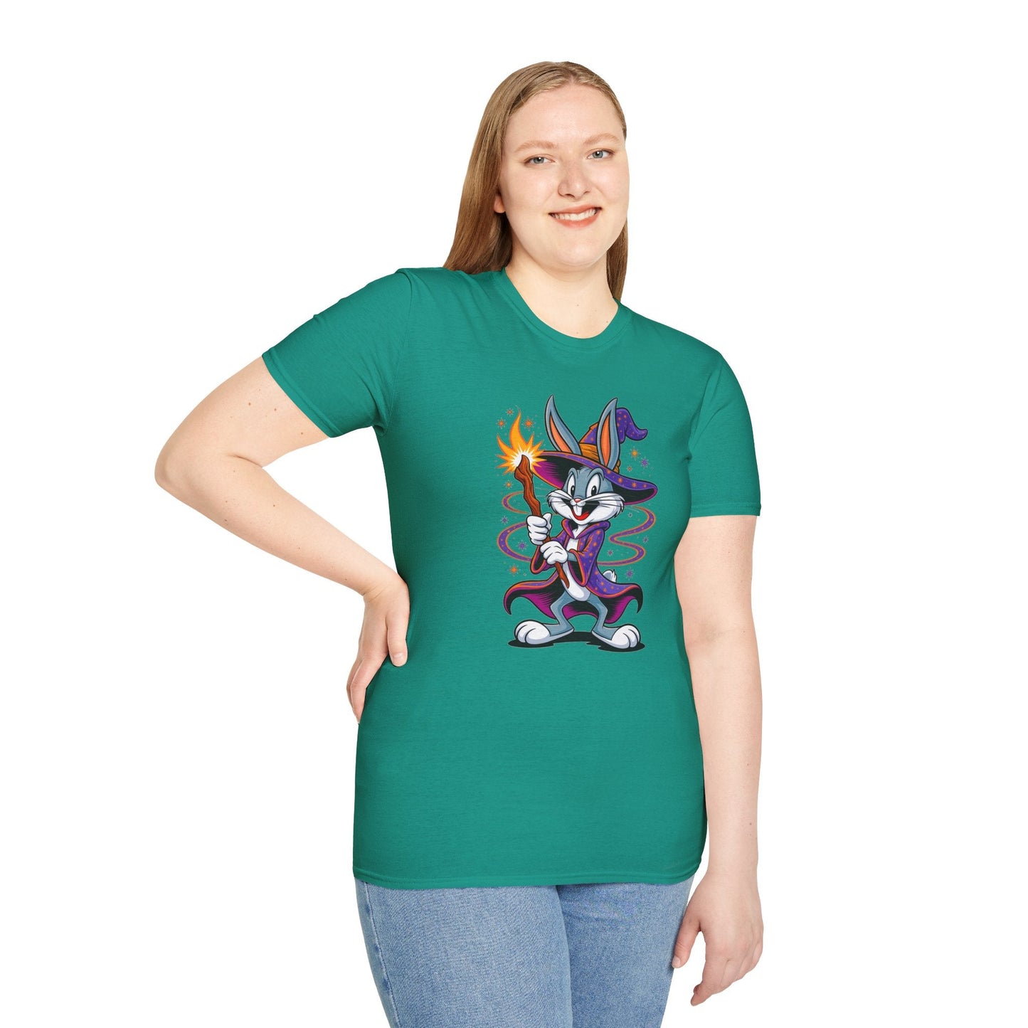 Cartoon Bunny Graphic Unisex Cotton Animal Animation Artwork Design Tee 3