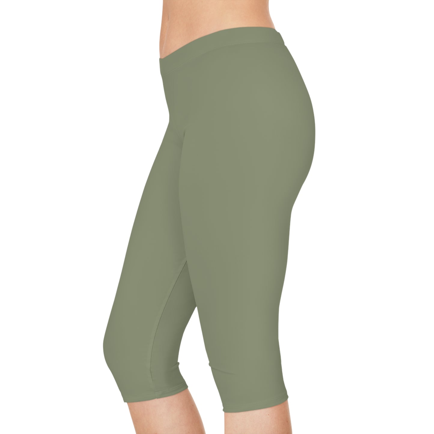 Green Color Capri Leggings, Green Capri Leggings 2