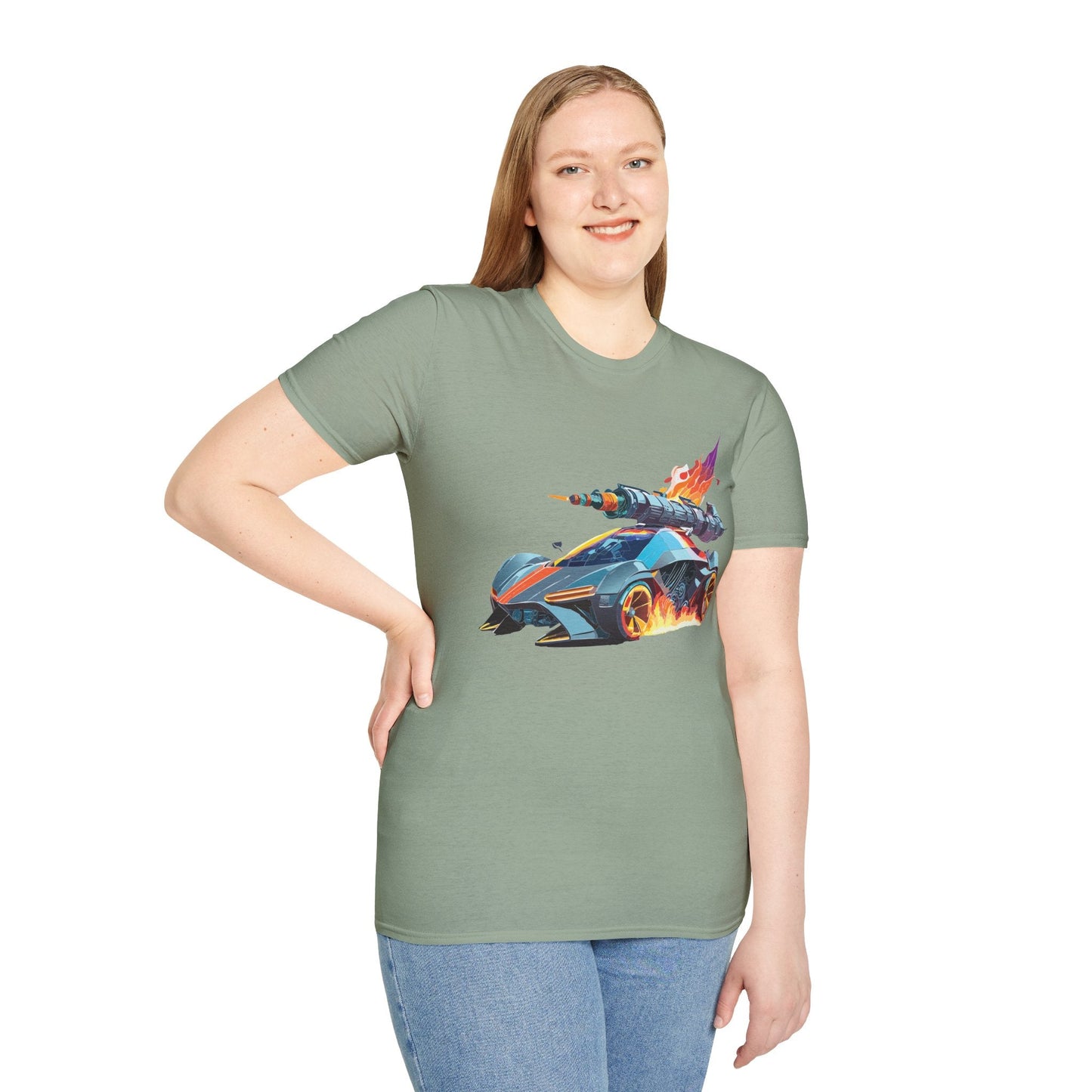Car Graphic Unisex Cotto Softstyle Art Design with Hot Wheels Artwork Tee 5