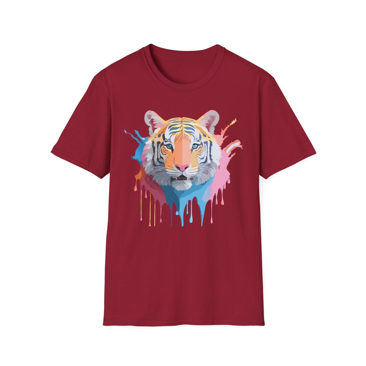 Tiger Print Unisex Softstyle T Shirt Gildan 64000 Comfort Tee