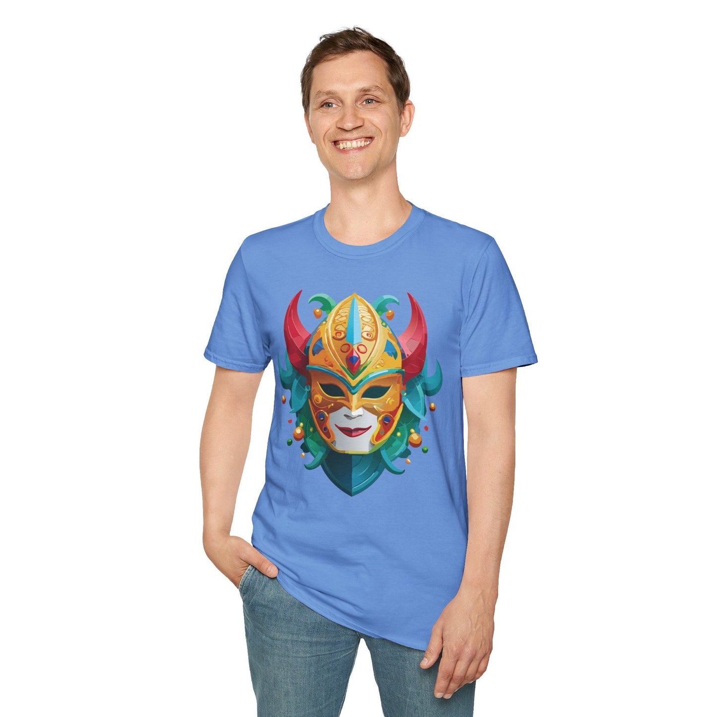 Mask Graphic Unisex Cotton Masquerade Design Artwork Tee 12