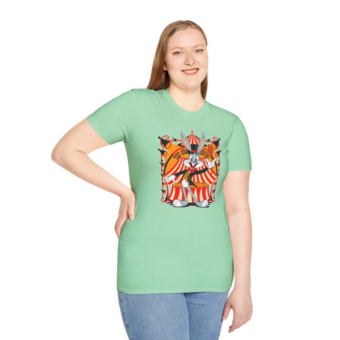Cartoon Bunny Graphic Unisex Cotton Animal Animation Artwork Design Tee 43