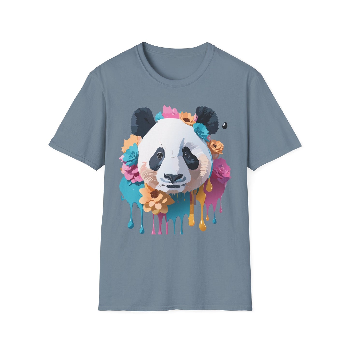 Unisex Panda Shirt Softstyle Cotton Tee For Everyday Wear With Cute Animal Print