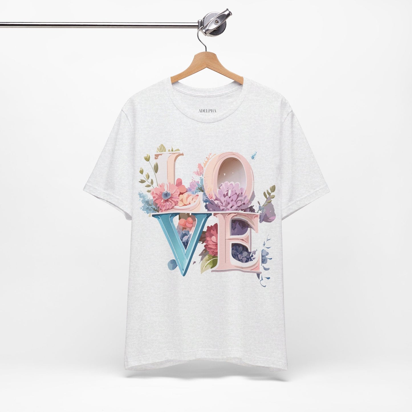 Valentine Day Graphic Unisex 100 Cotton Vintage Artwork with Love and Flower Design Tee 43