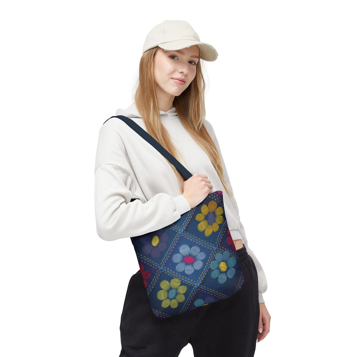 Denim Fabric Imitation Print Unisex Canvas Bag Poly Spun 3 Sizes Tote Bag 179