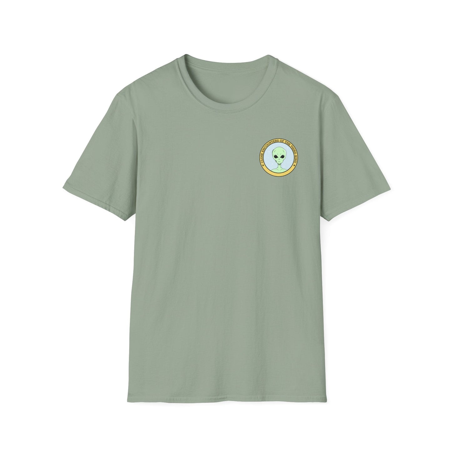 Alien Badge TShirt  Small Chest Logo I Believe Retro Space Tee
