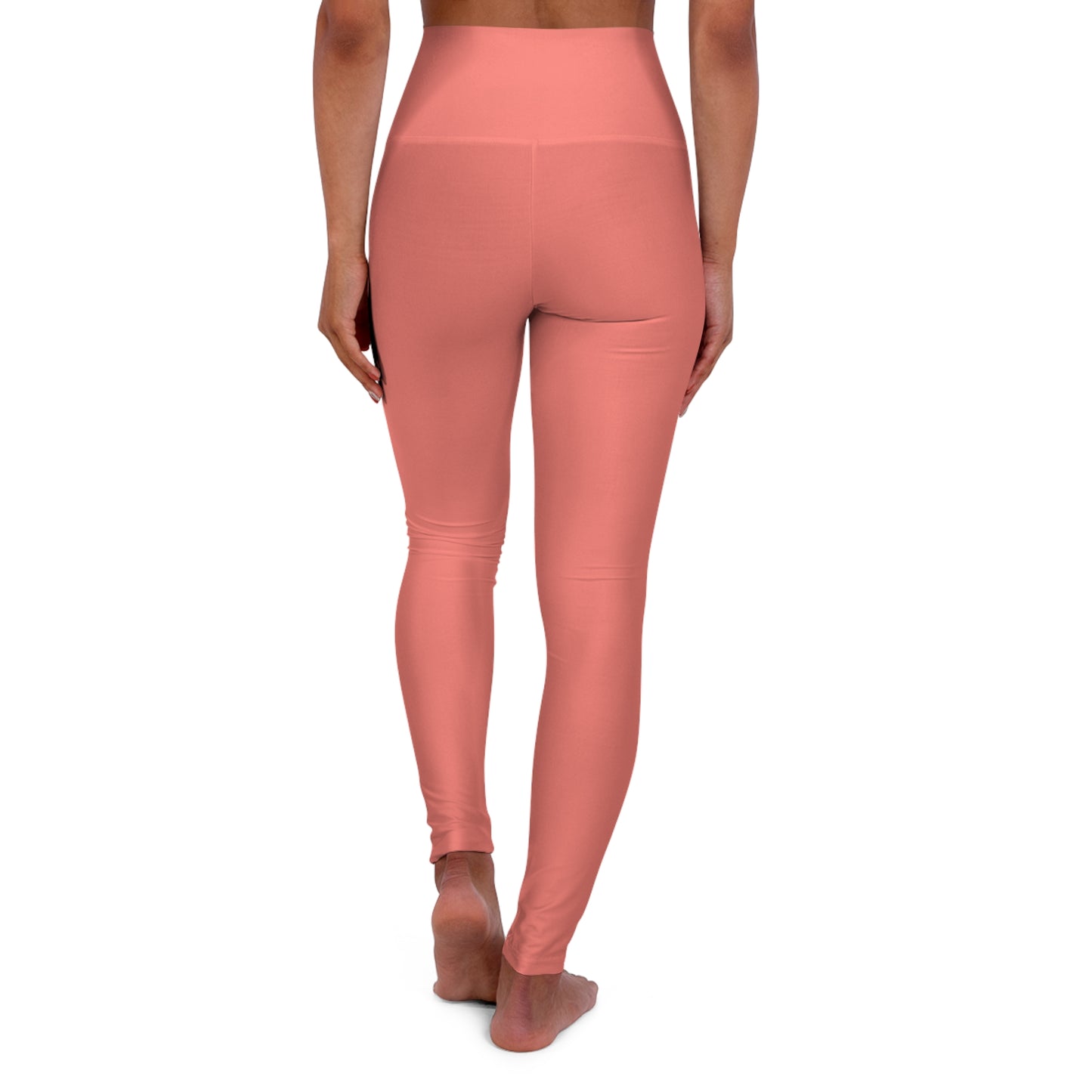 Fresh Salmon Coral Color High-Waist Yoga Leggings Women's Seamless Poly-Span Stretchy Coral Pants XS-2XL