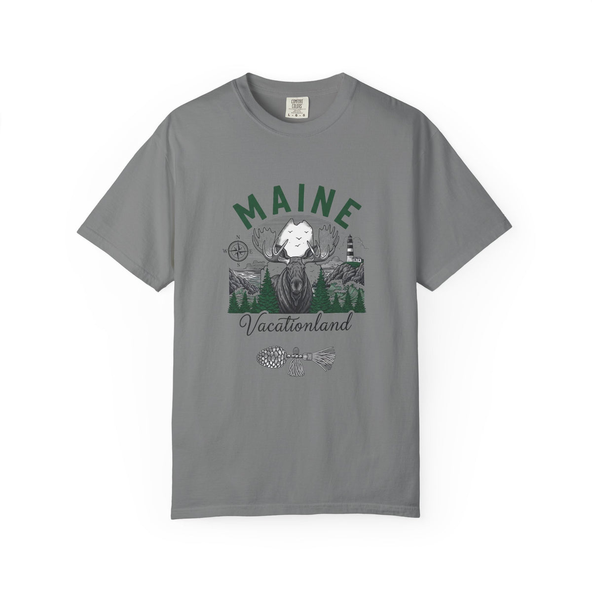 Maine State Travel Tourist Graphic Gift Tee Unisex 100 Cotton Comfort Colors T-Shirt