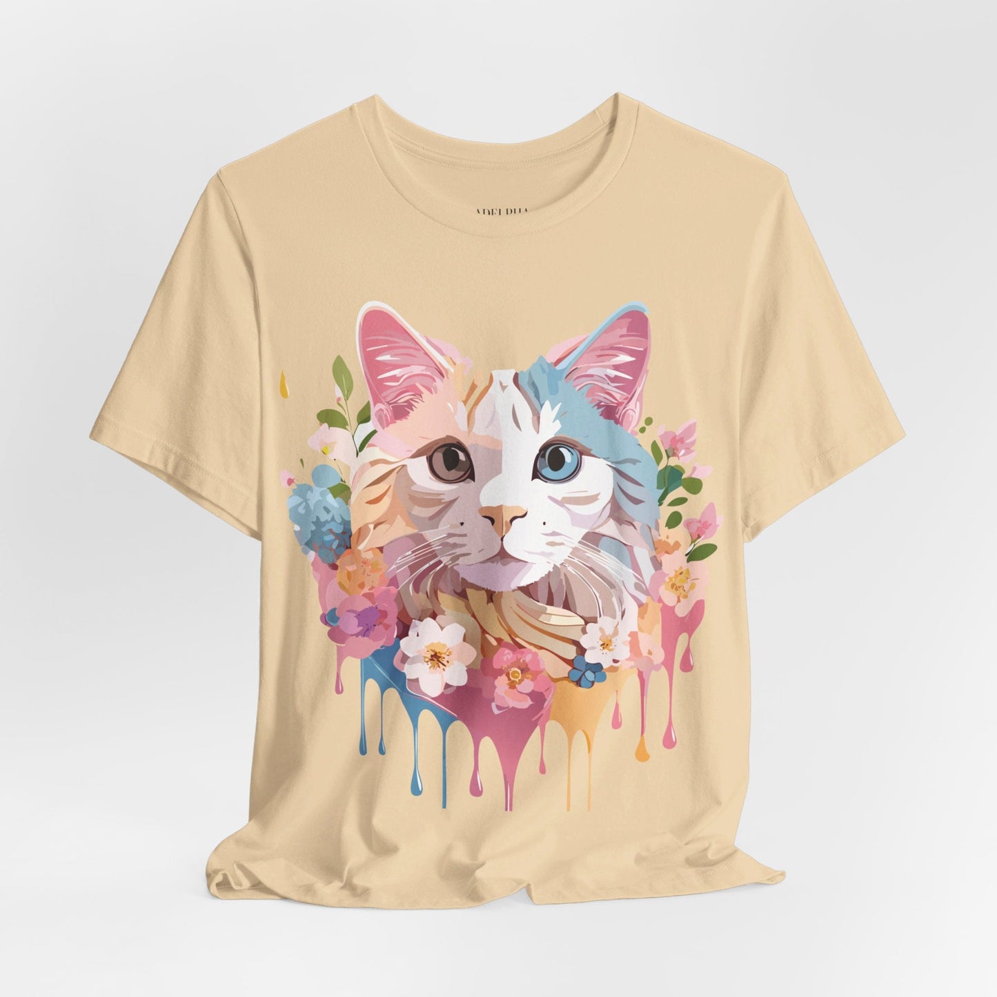 Cat Graphic Tee Unisex Short Sleeve Shirt With Adelpha Artwork