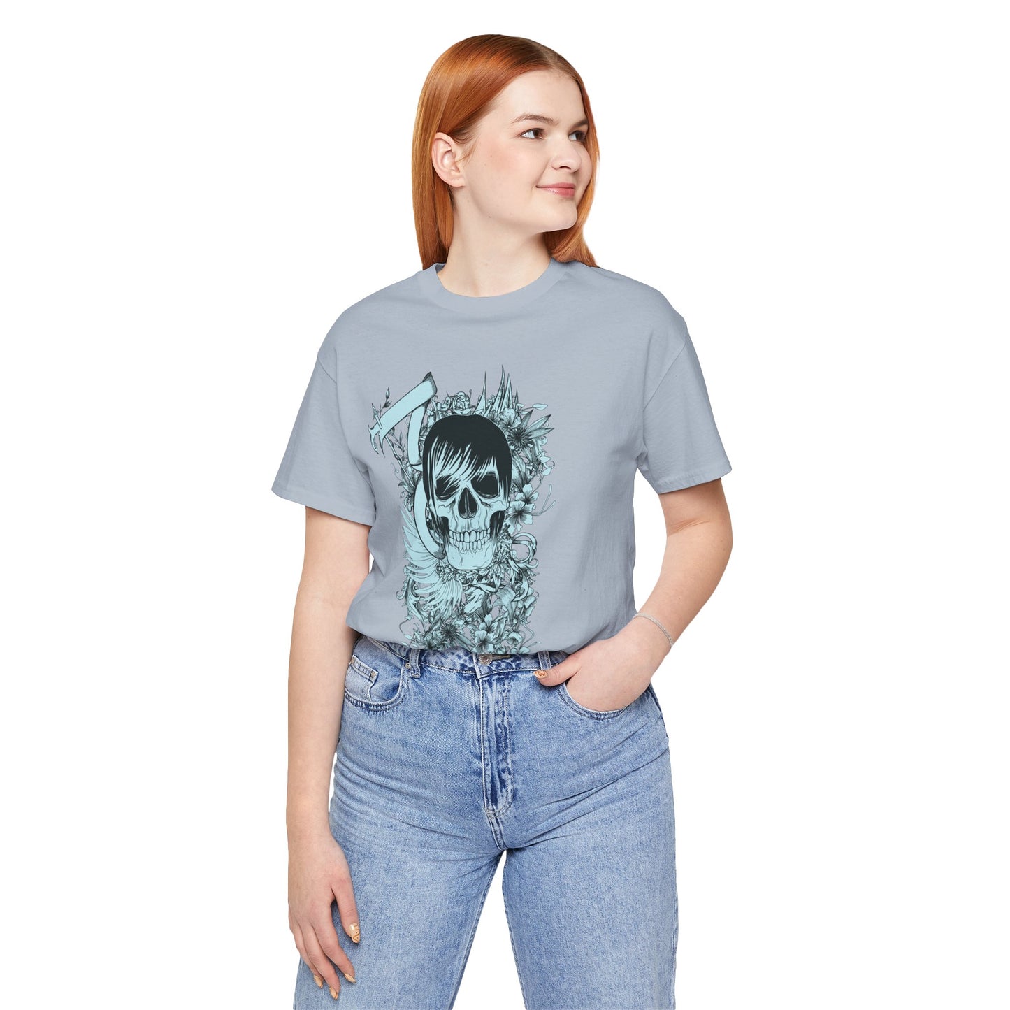 Sky Skull Graphic Design Tee, Skull Shirt, Vintage Tees, Art Design T-Shirt, Vintage Graphic Tee, Art Shirts with Skulls