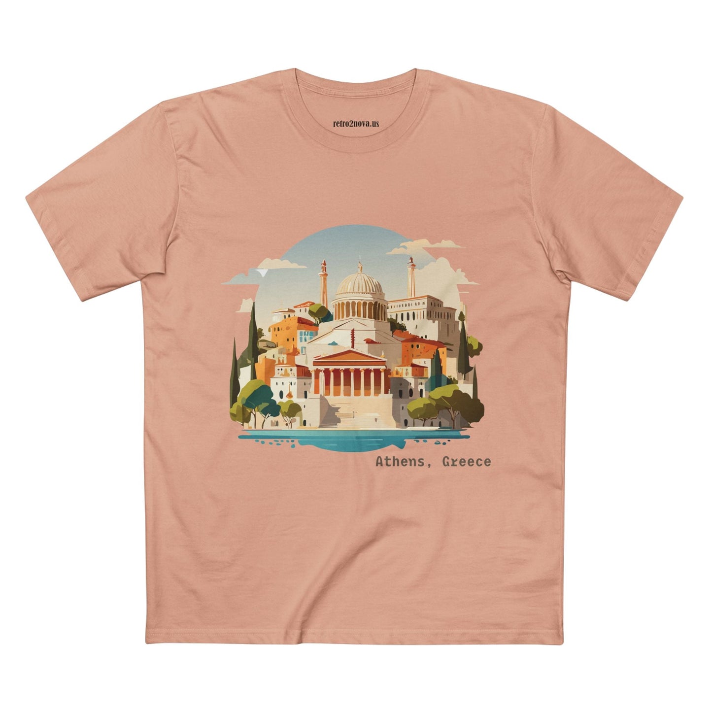 Greece Travel Shirt Unisex Premium Cotton Tee With Original Art Design From Retro2Nova