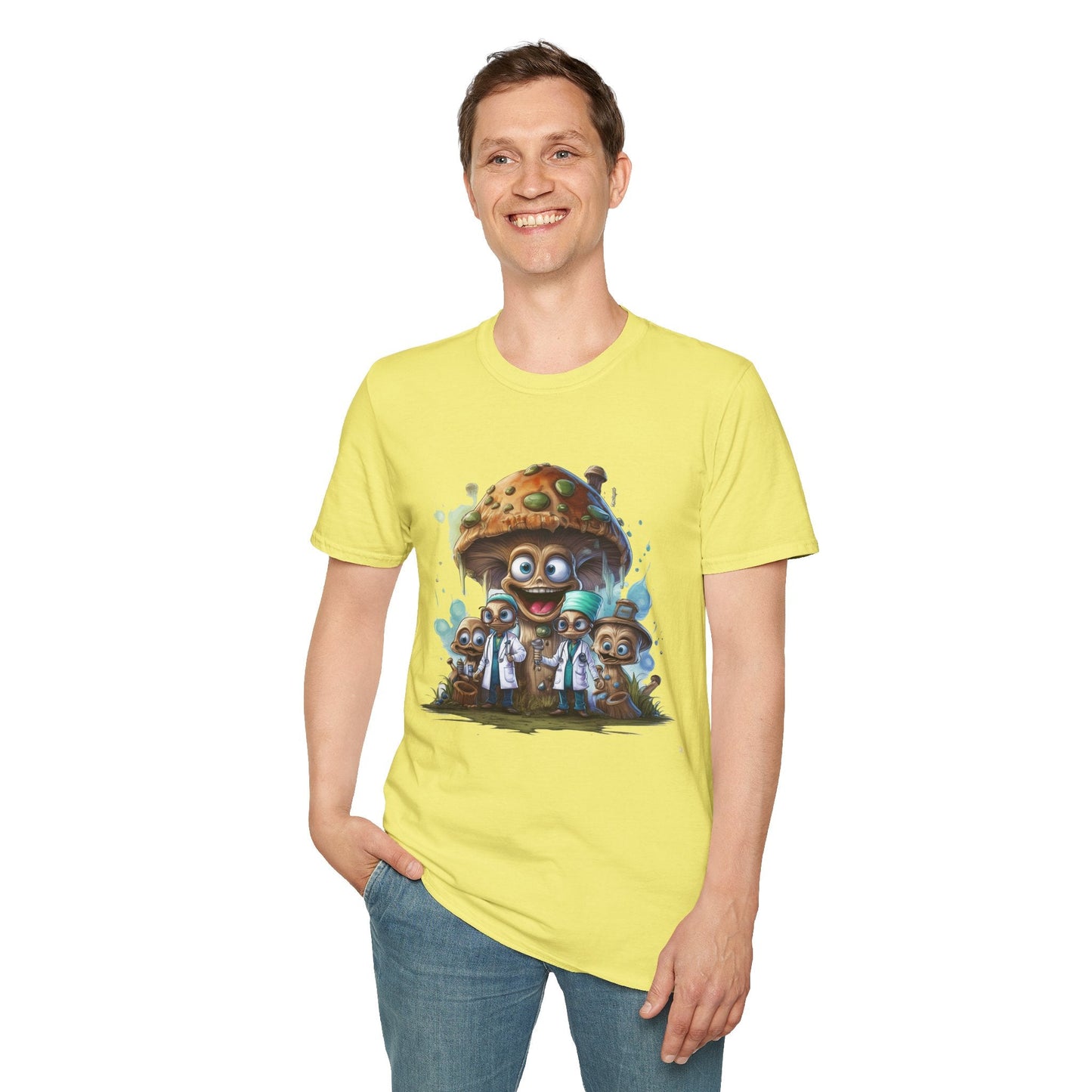 Mashroom Tee Shirt Unisex Funny Mushroom Design Softstyle 64000 Cotton Graphic Tee