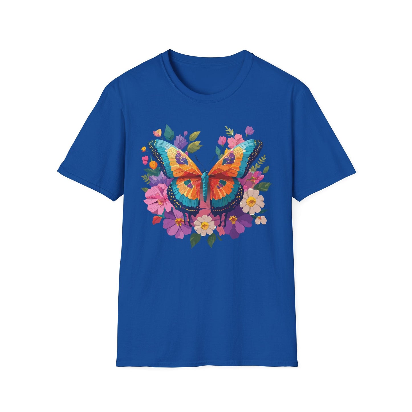 Butterfly Themed Unisex Softstyle T Shirt 100 Cotton Monarch Design Tee Gildan 64000