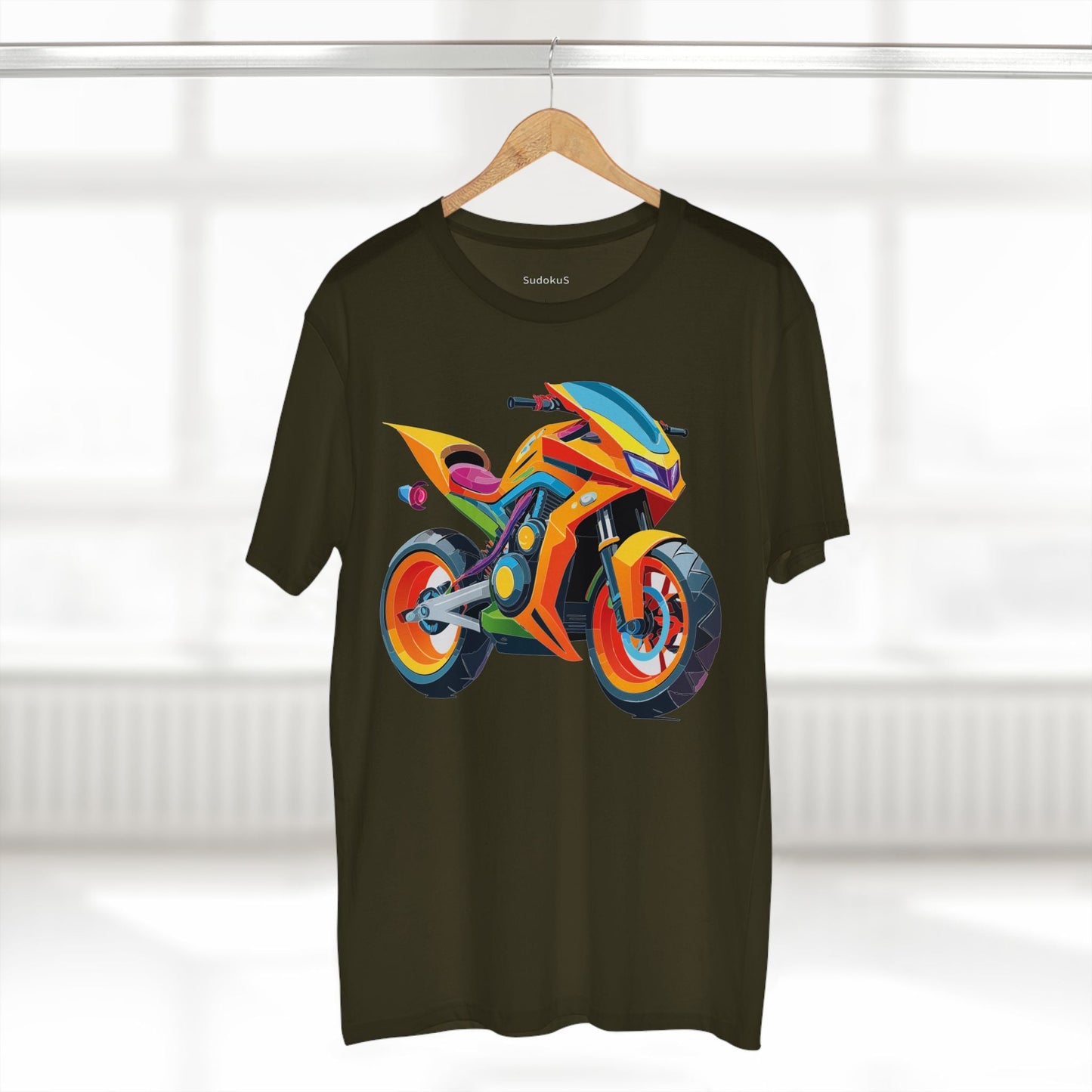 Moto Bike Graphic Unisex 100 Cotton Staple Tee 3