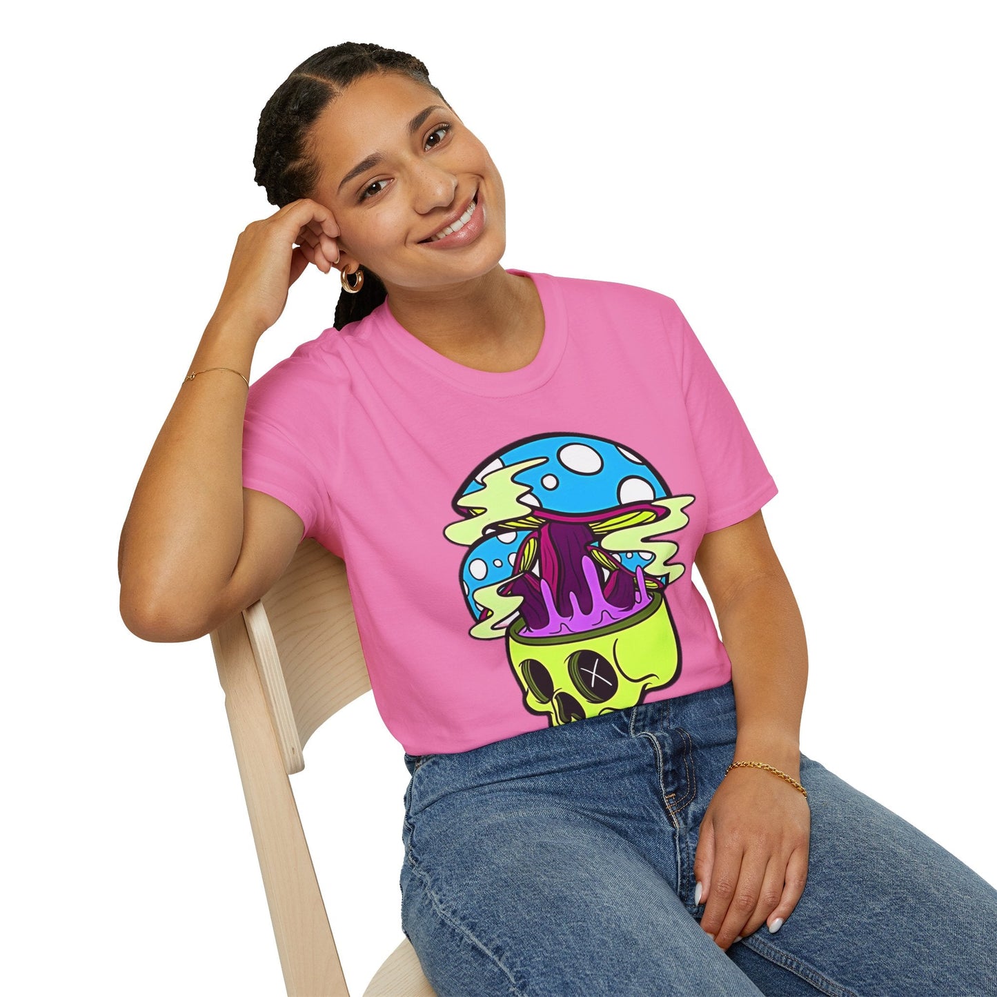 Skull Tee Shirt Unisex Skeleton Shirt With Art Design Gildan Softstyle Cotton Tee