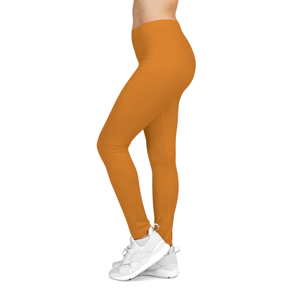 Amber Earth Orange Color Women's Poly-Span Casual Leggings XS-2XL