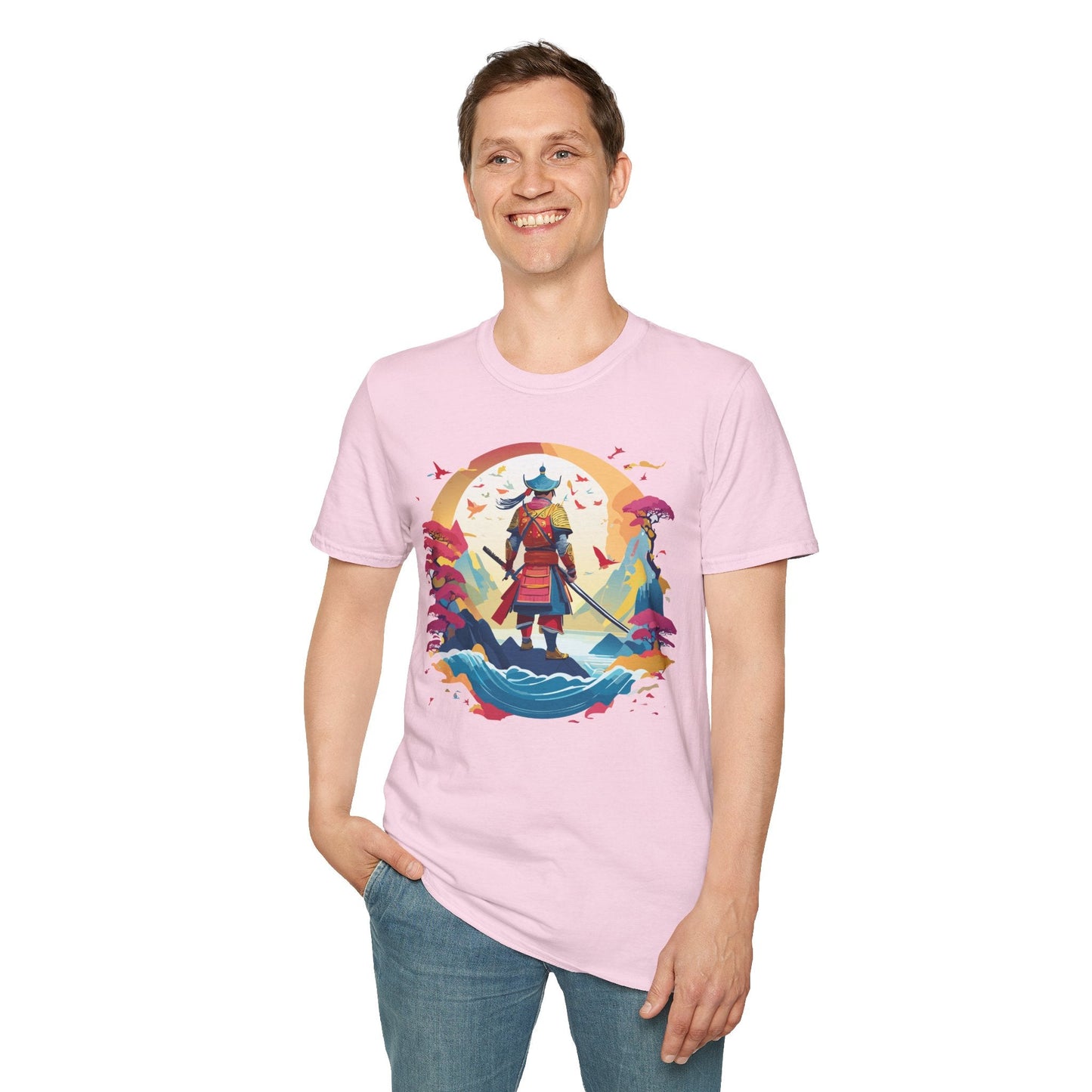 Samurai Shirt Unisex Tee Made With 100 Percent Ring Spun Cotton Soft Durable Comfort Gildan 64000