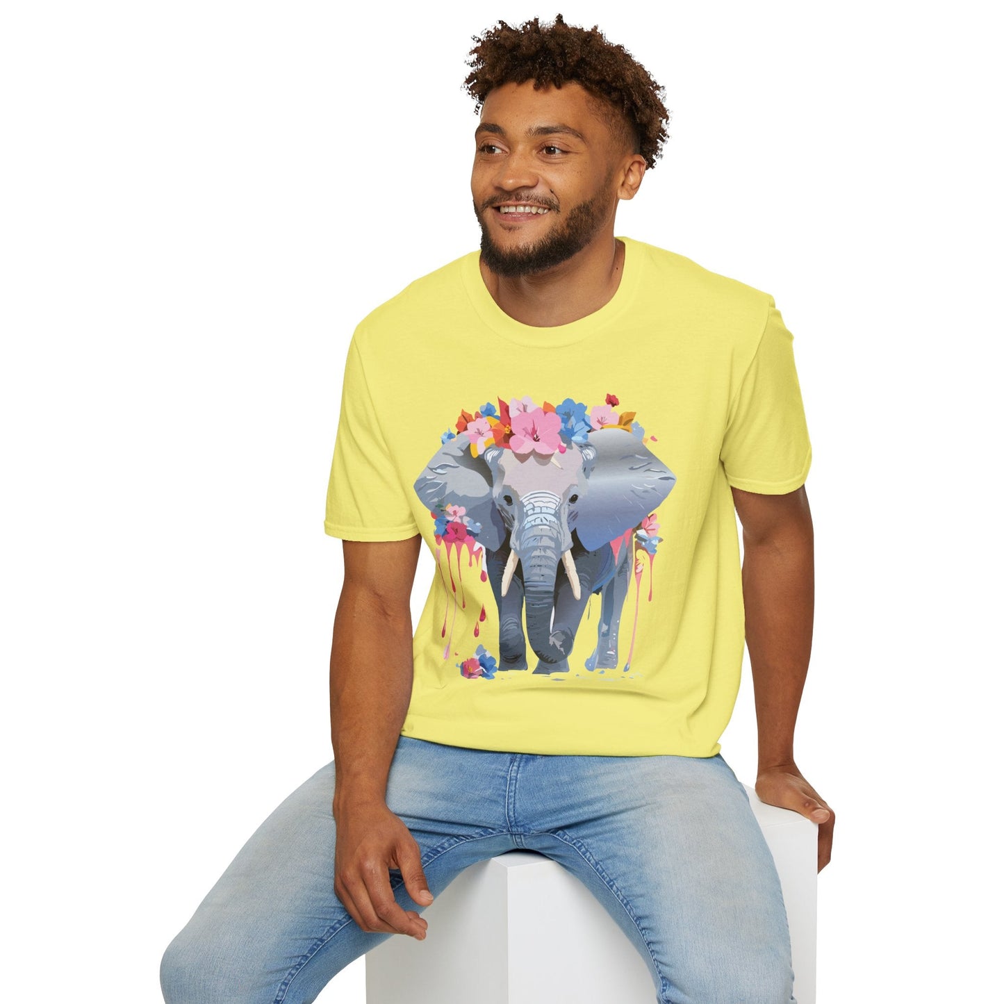 Elephant Graphic T Shirt Unisex Animals Tee Softstyle 64000 Gildan Comfort Breathable