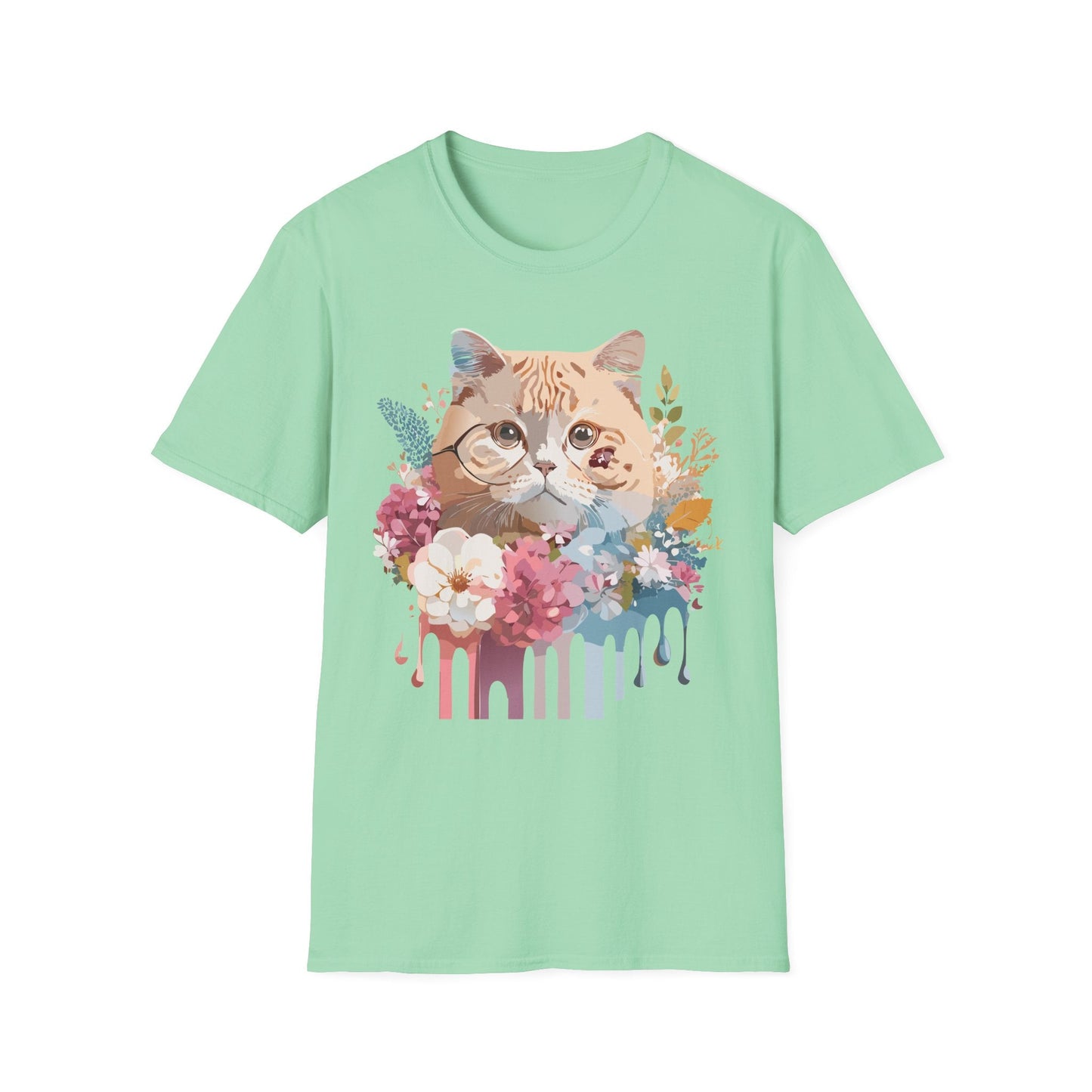 Cat Shirt Unisex Cat Tee Kitten Print Softstyle Gildan 64000
