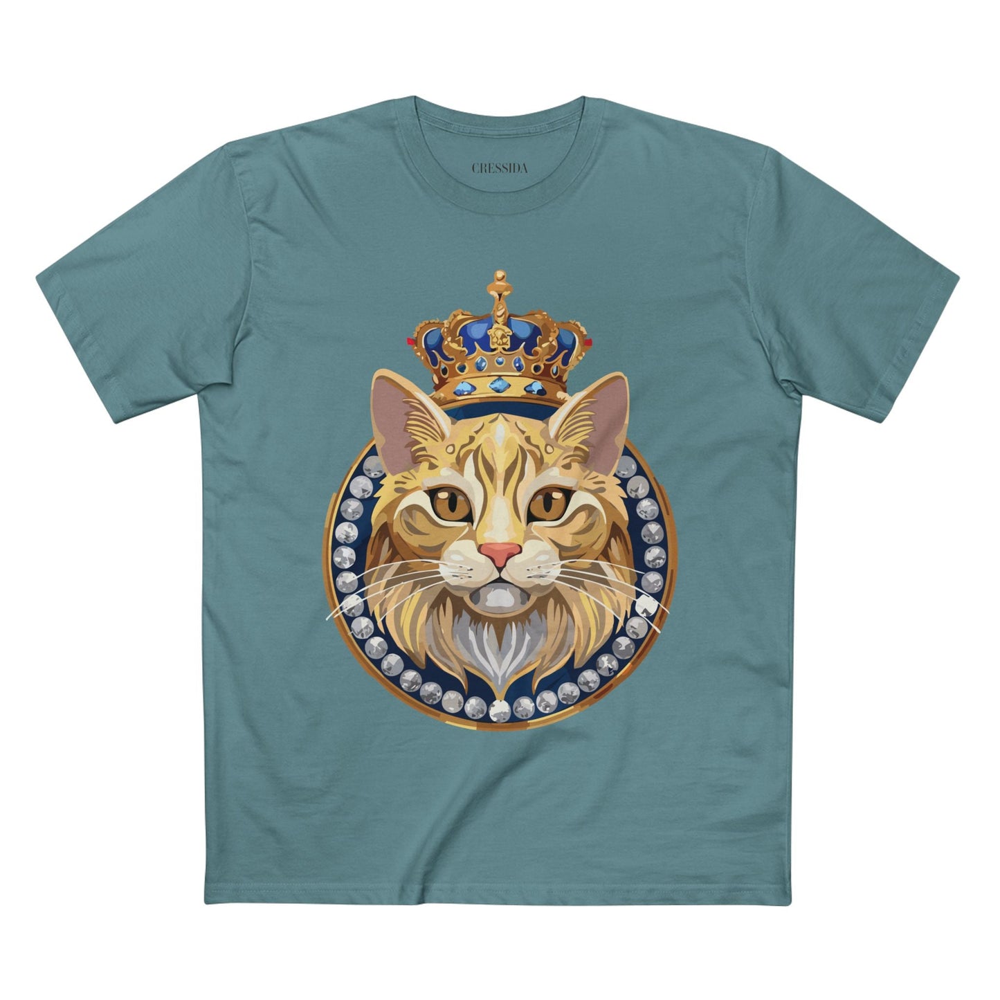 Cat Graphic Unisex 100 Cotton Tee With Unique Animal Golden Medallion Art Design 13