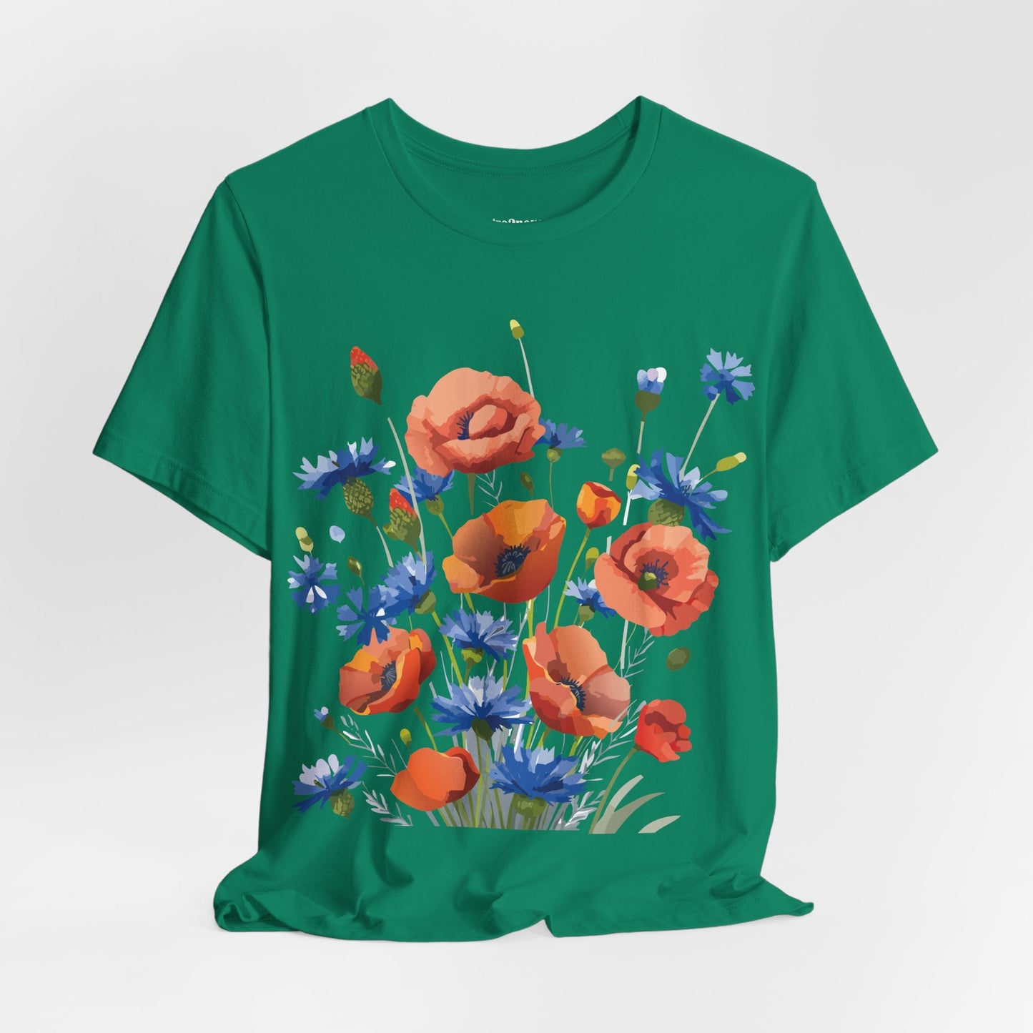 Unisex Floral Shirt Floral Print Tee Lightweight Breathable Fabric Short Sleeve Casual Wear
