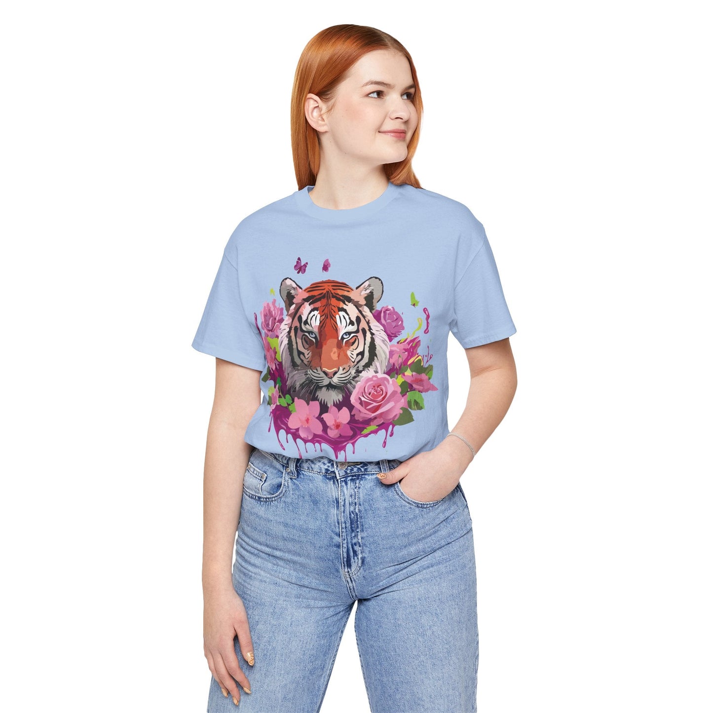 Tiger Graphic Unisex 100 Cotton Vintage Art with Animal Tee 10