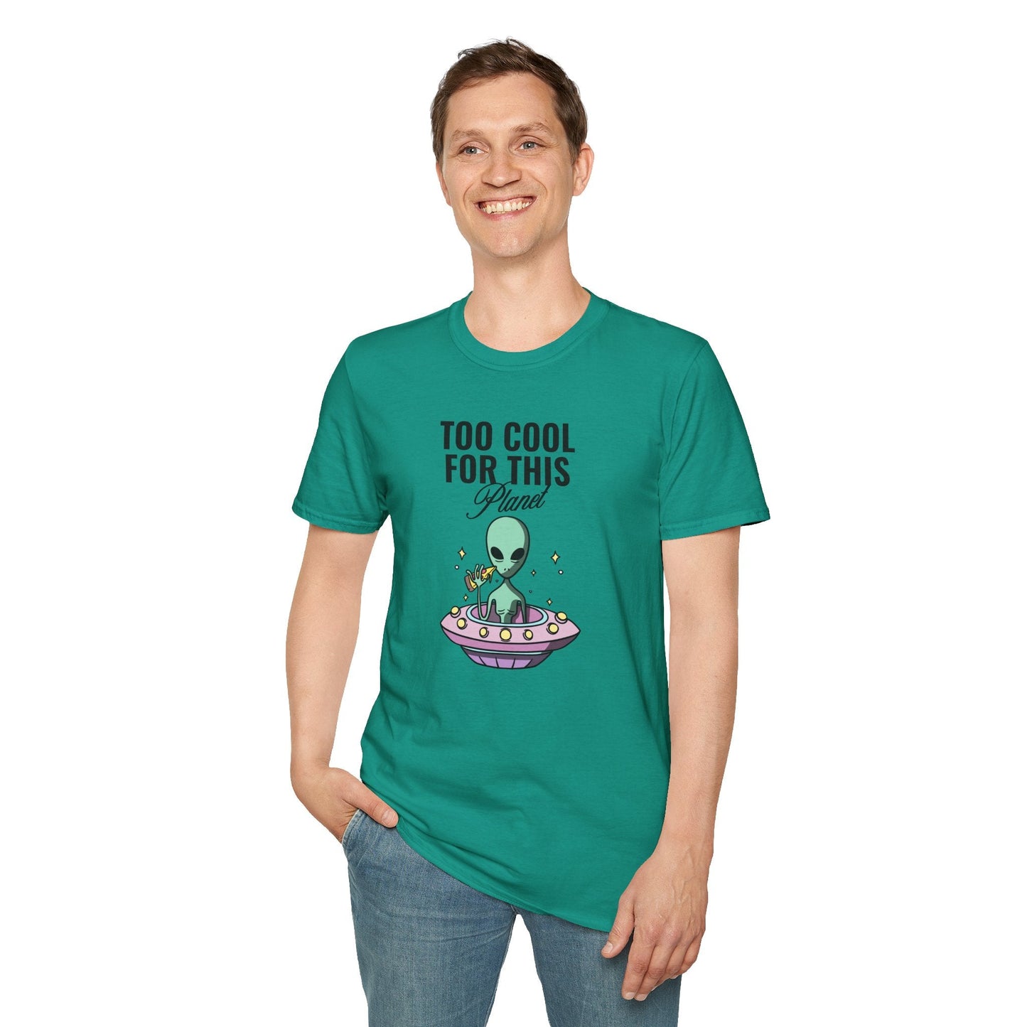 Alien UFO TShirt  Too Cool For This Planet Graphic Tee