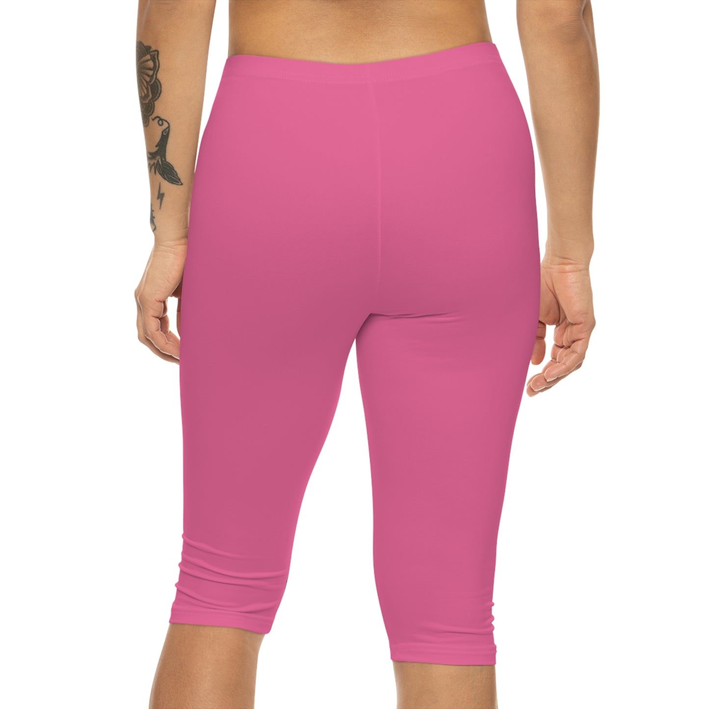 Rose Kiss Color Women's Brushed Suede Poly Span Casual Capri Leggings XS-2XL