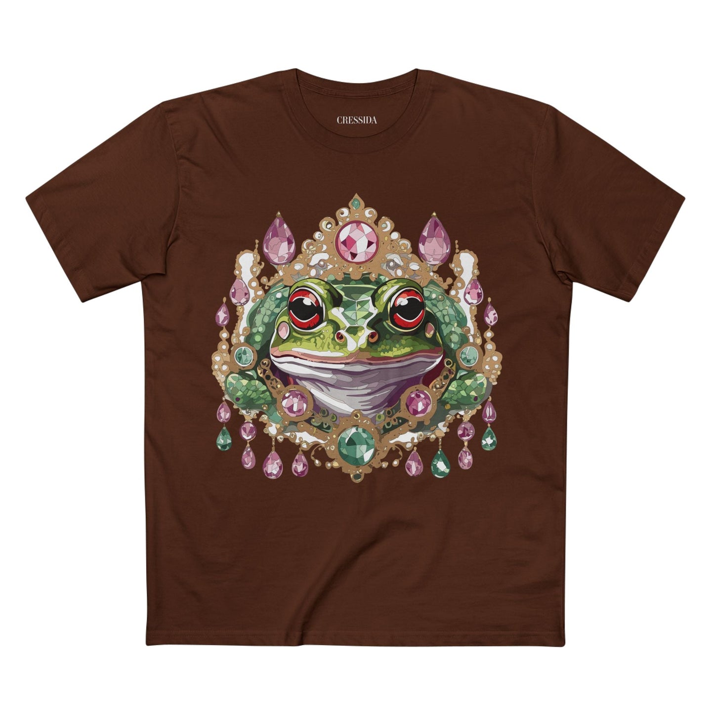 Frog Graphic Unisex 100 Cotton Tee With Unique Animal Golden Medallion Art Design 26