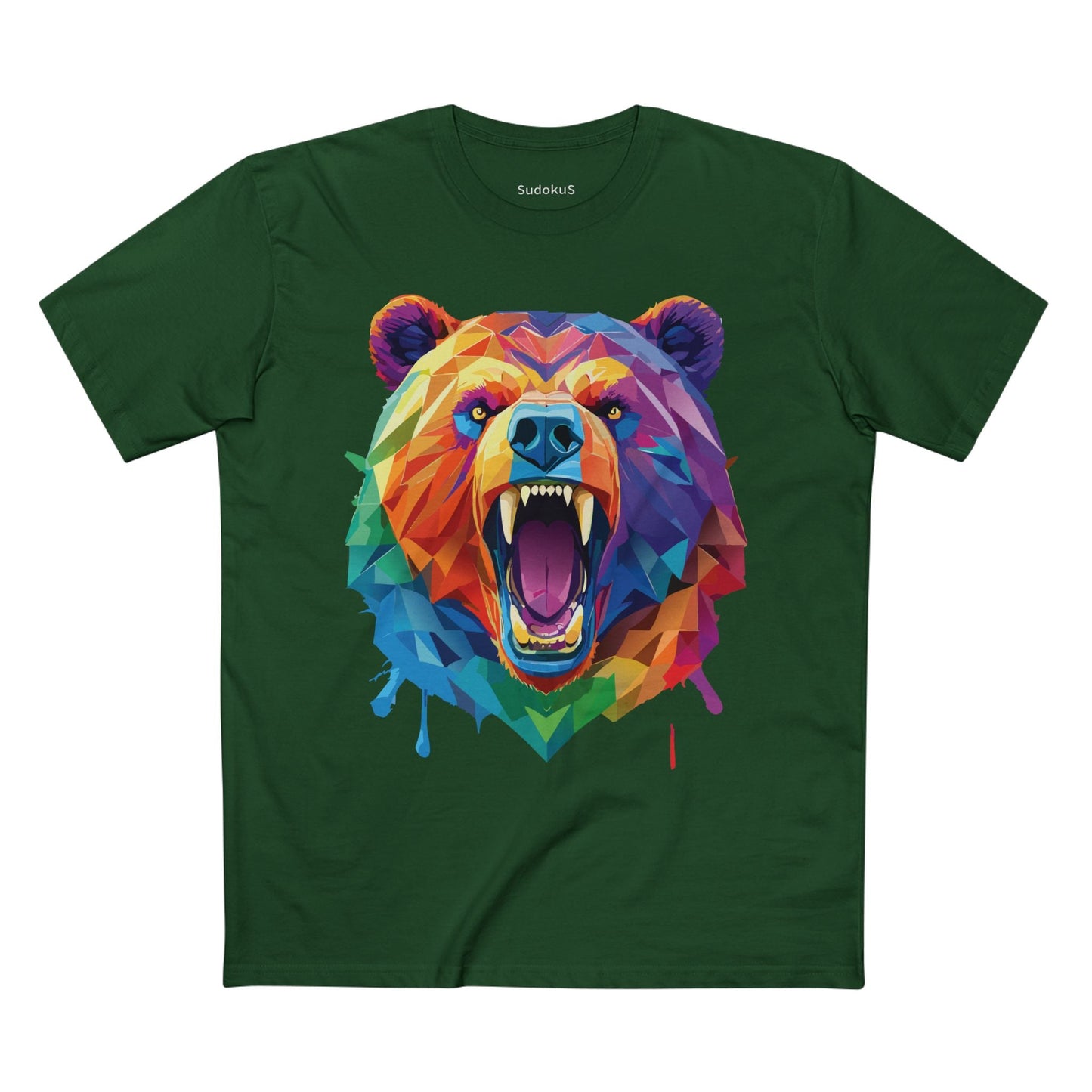 Bear Graphic Unisex 100 Cotton Staple Tee with Animal Design Artwork 20
