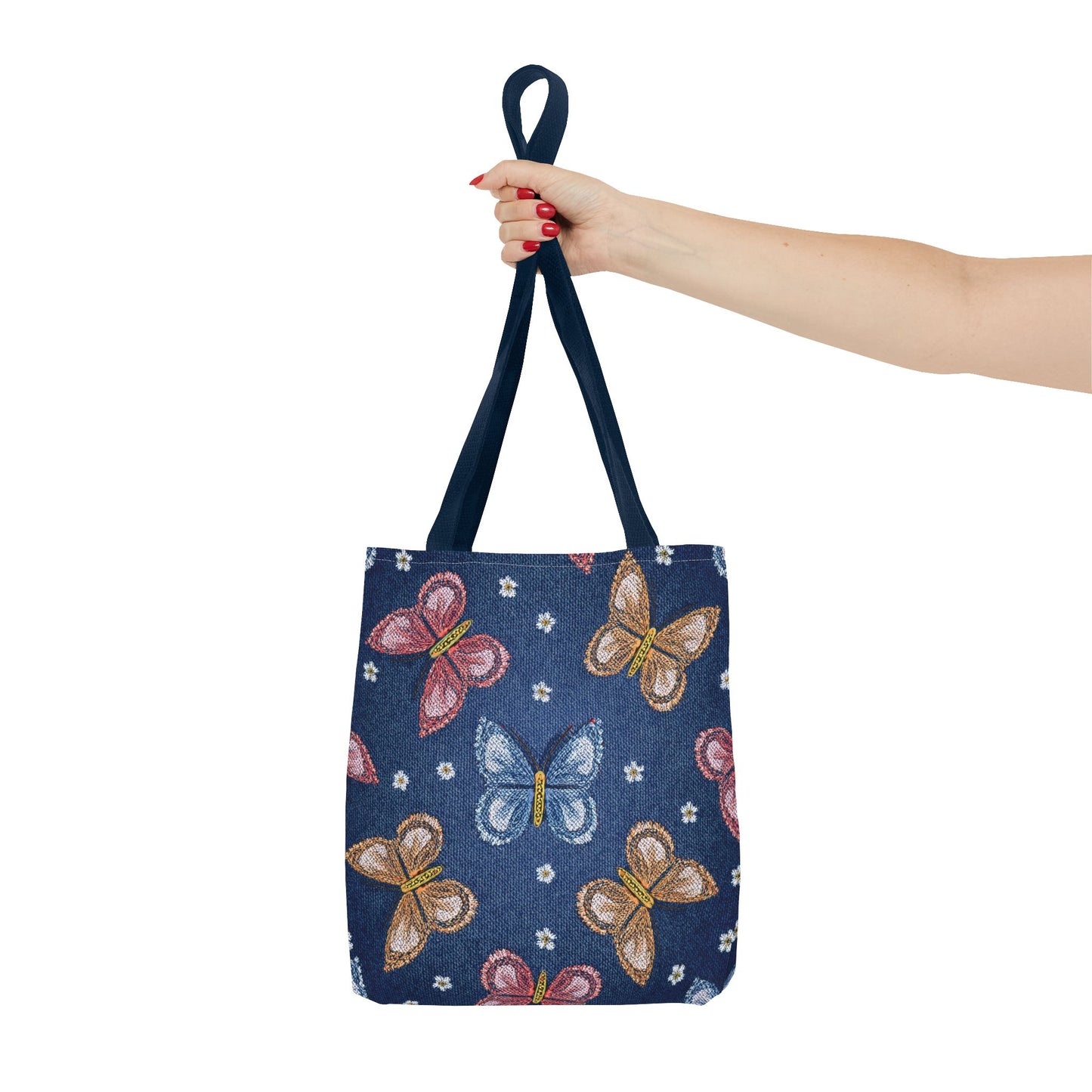 Denim Fabric Imitation Print Unisex Canvas Bag Poly Spun 3 Sizes Tote Bag 171