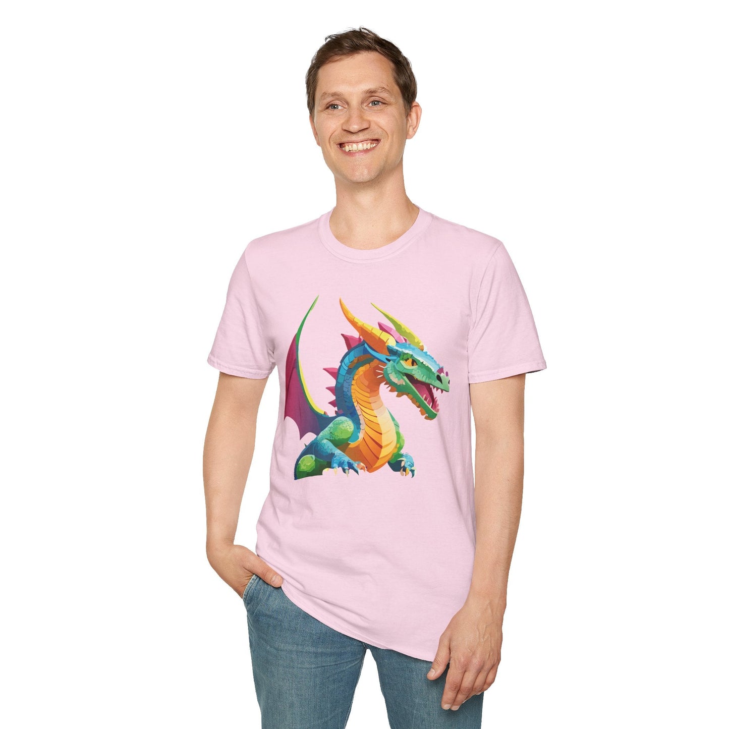 Dragon Graphic Unisex Cotton Softstyle Art Design Tee With Animals 15