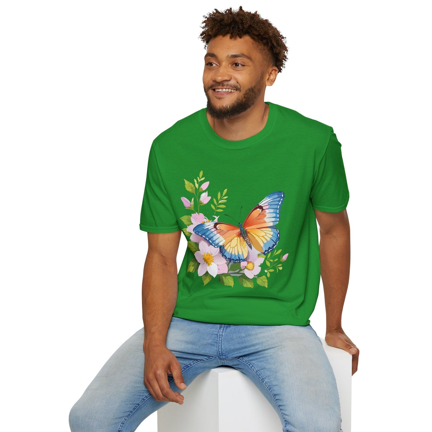Butterfly T Shirt Unisex Monarch Design Gildan Softstyle 64000 Ring Spun Cotton Tee